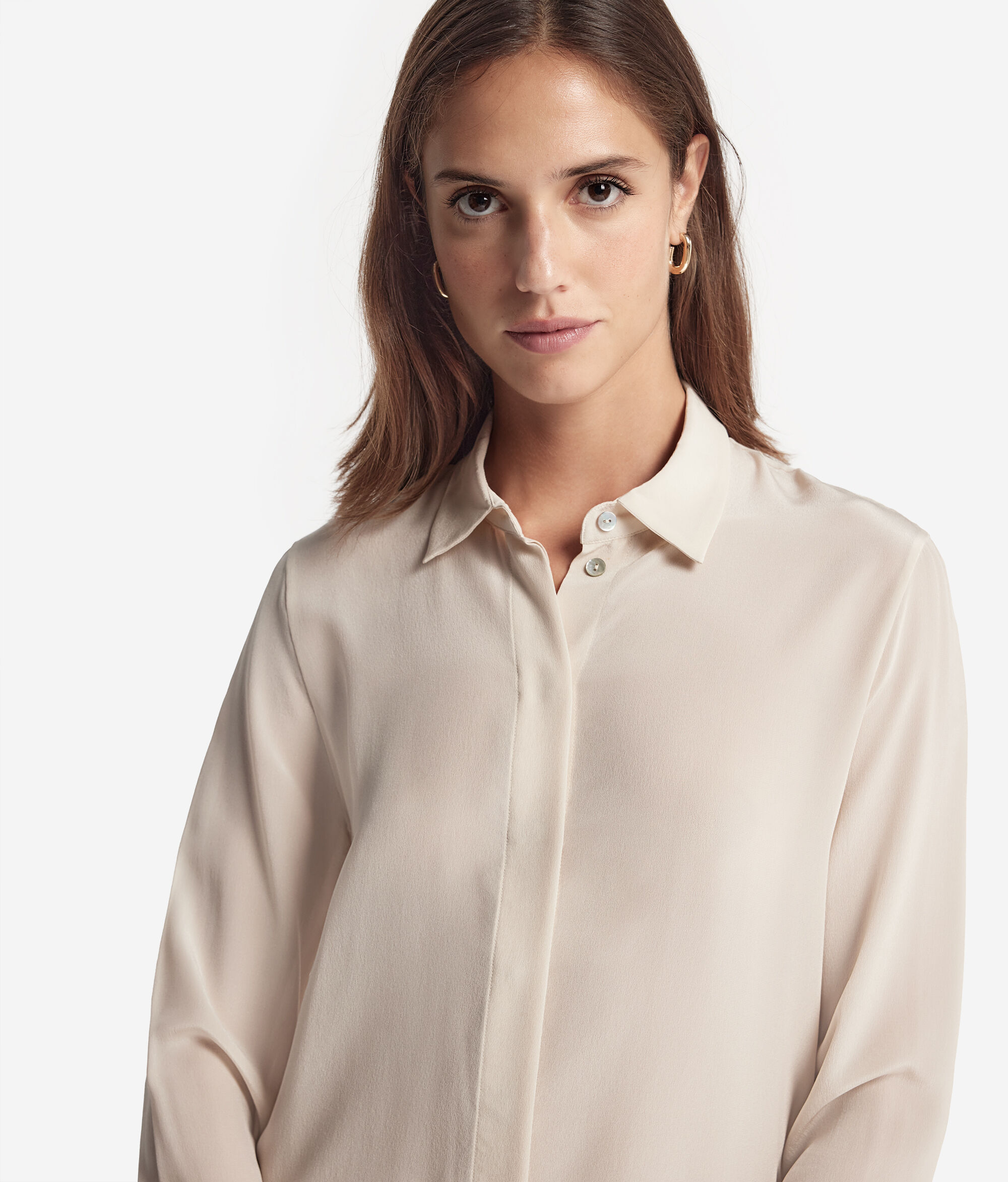 Silk Shirt with Collar