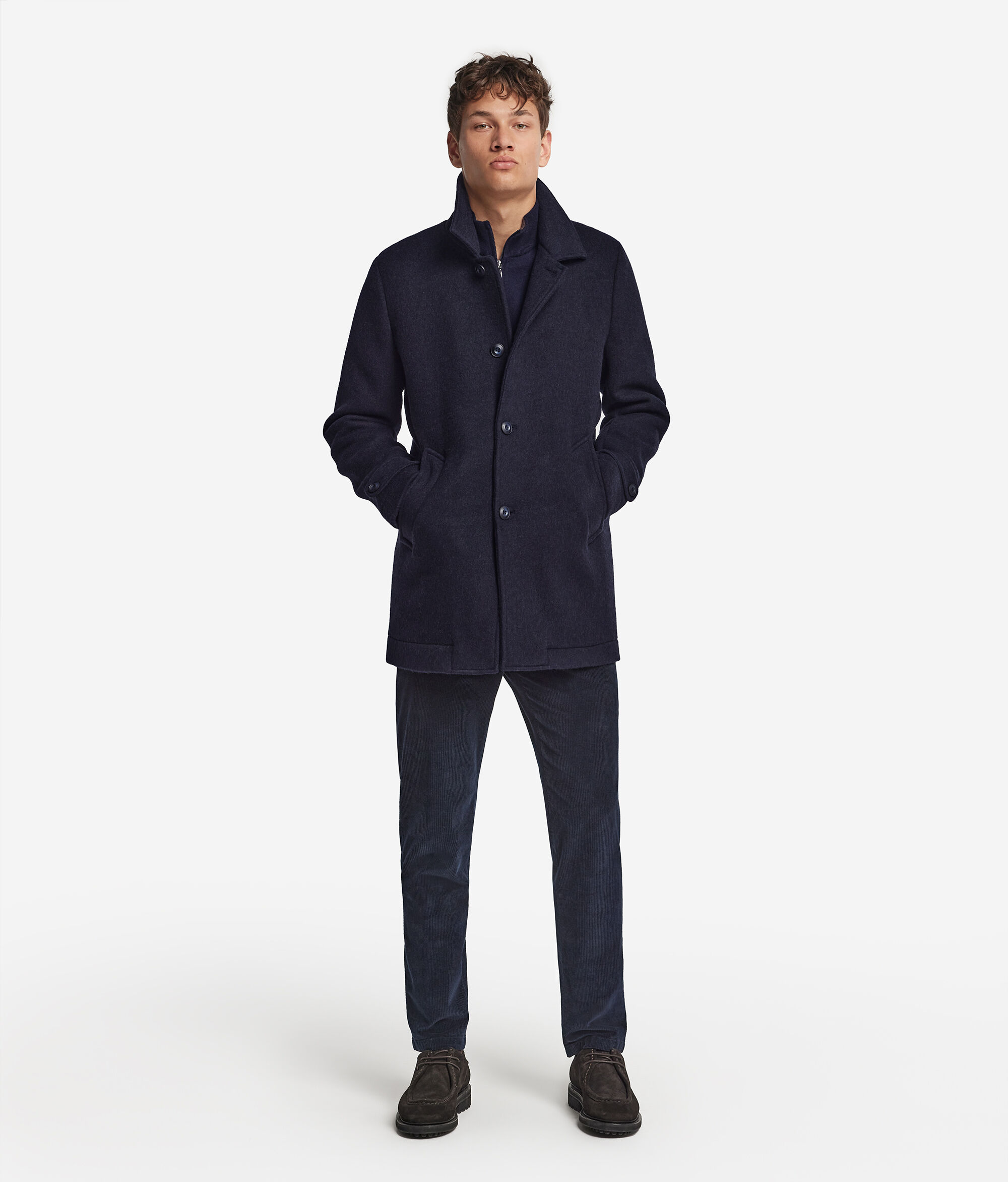 Single-breasted cashmere peacoat