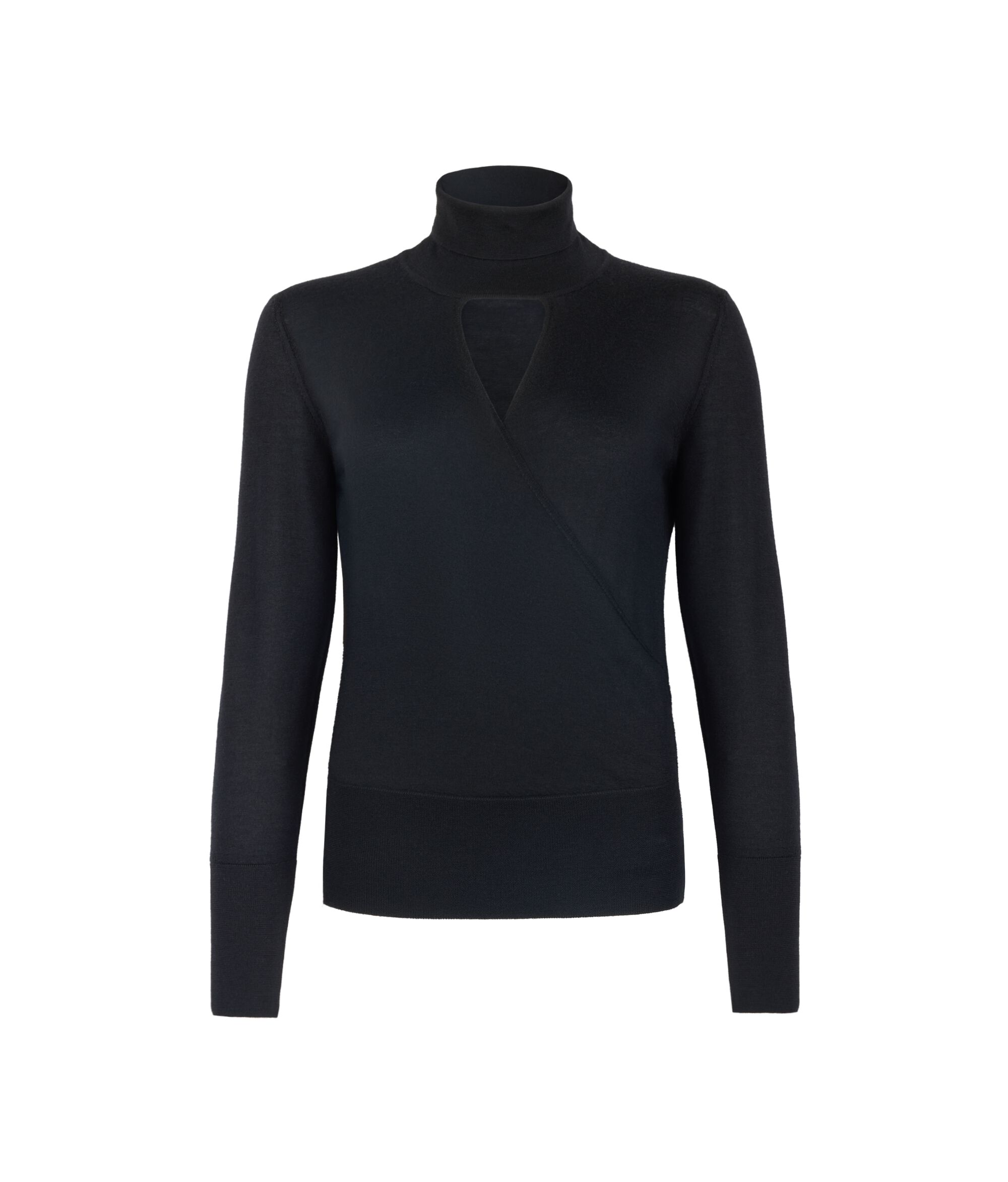 Ultrafine Cashmere High-Neck Cross-Over Jumper