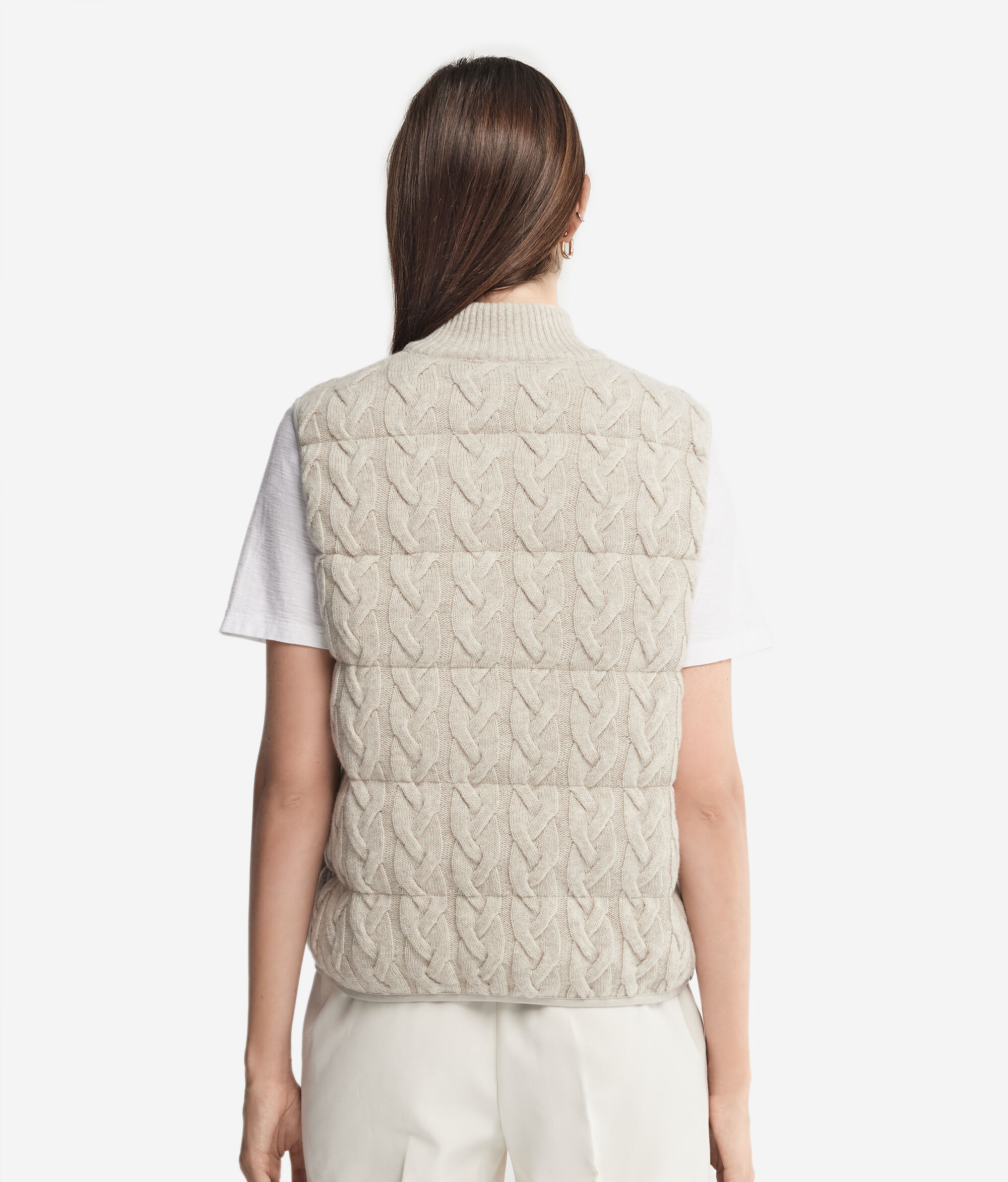 Reversible Cable-Knit Quilted Vest
