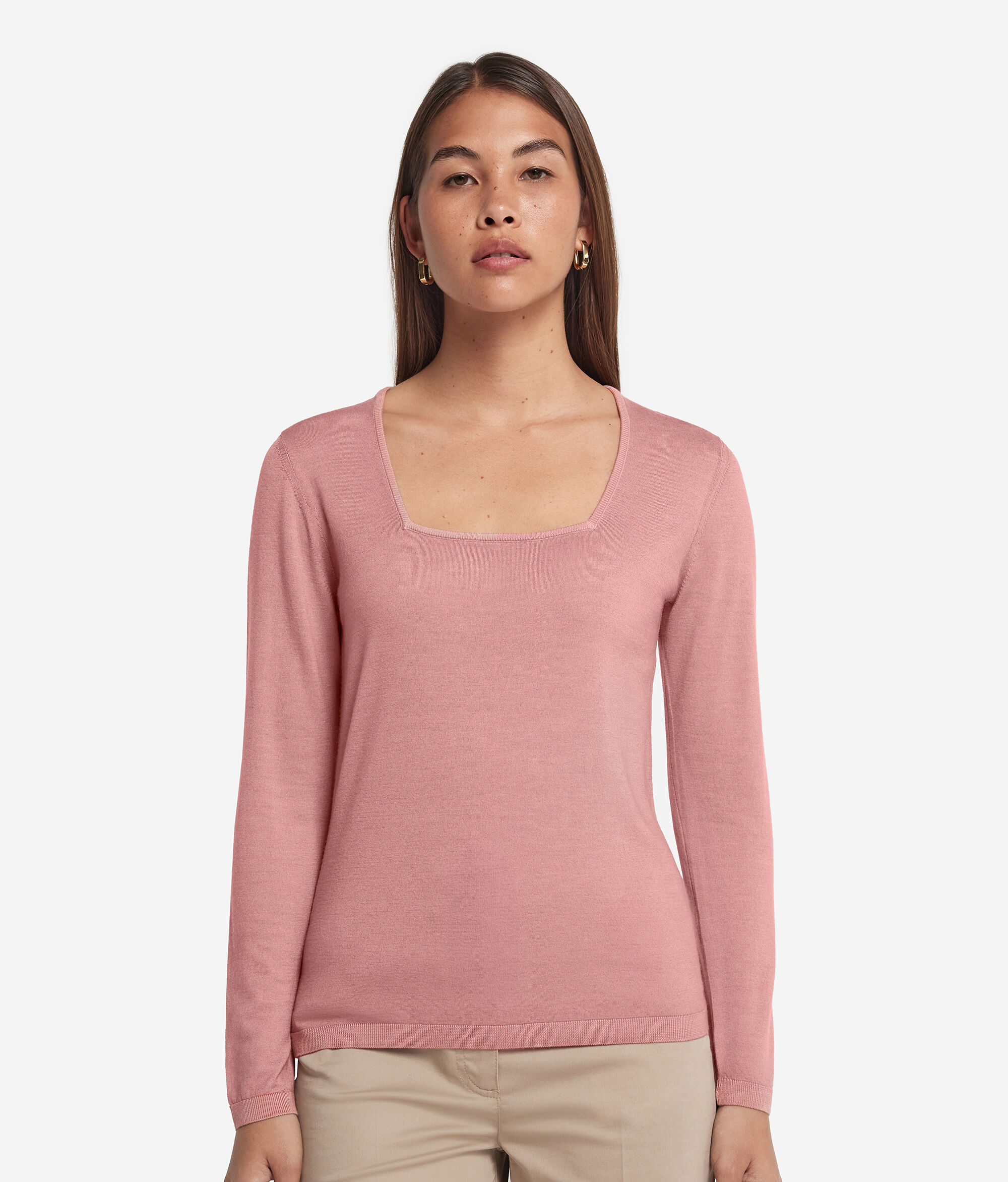 Pullover mit quadratischem Ausschnitt aus Kaschmir Ultrafine