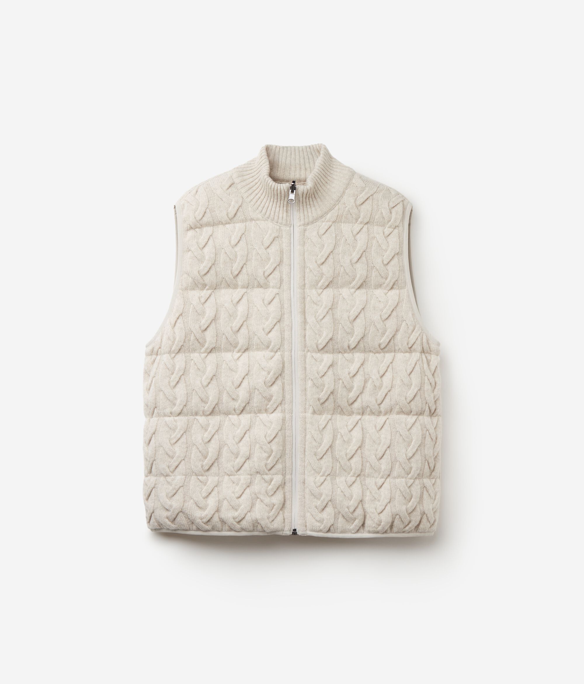 Reversible Cable-Knit Quilted Vest