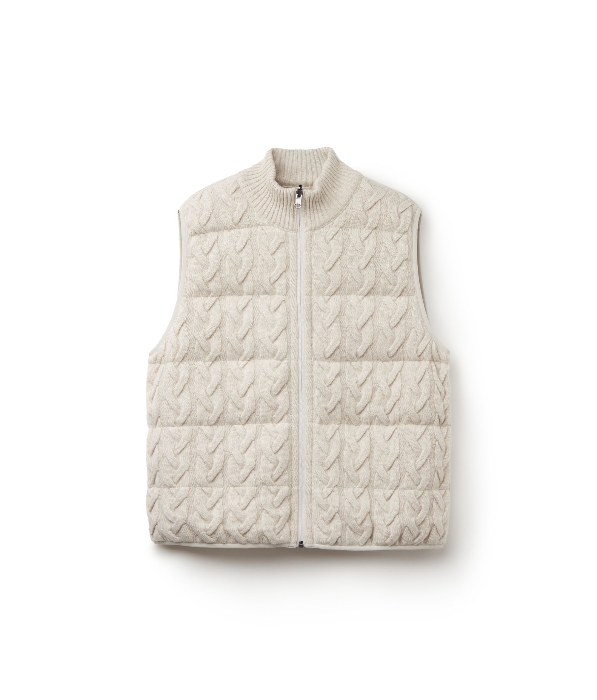 Reversible Cable-Knit Quilted Vest
