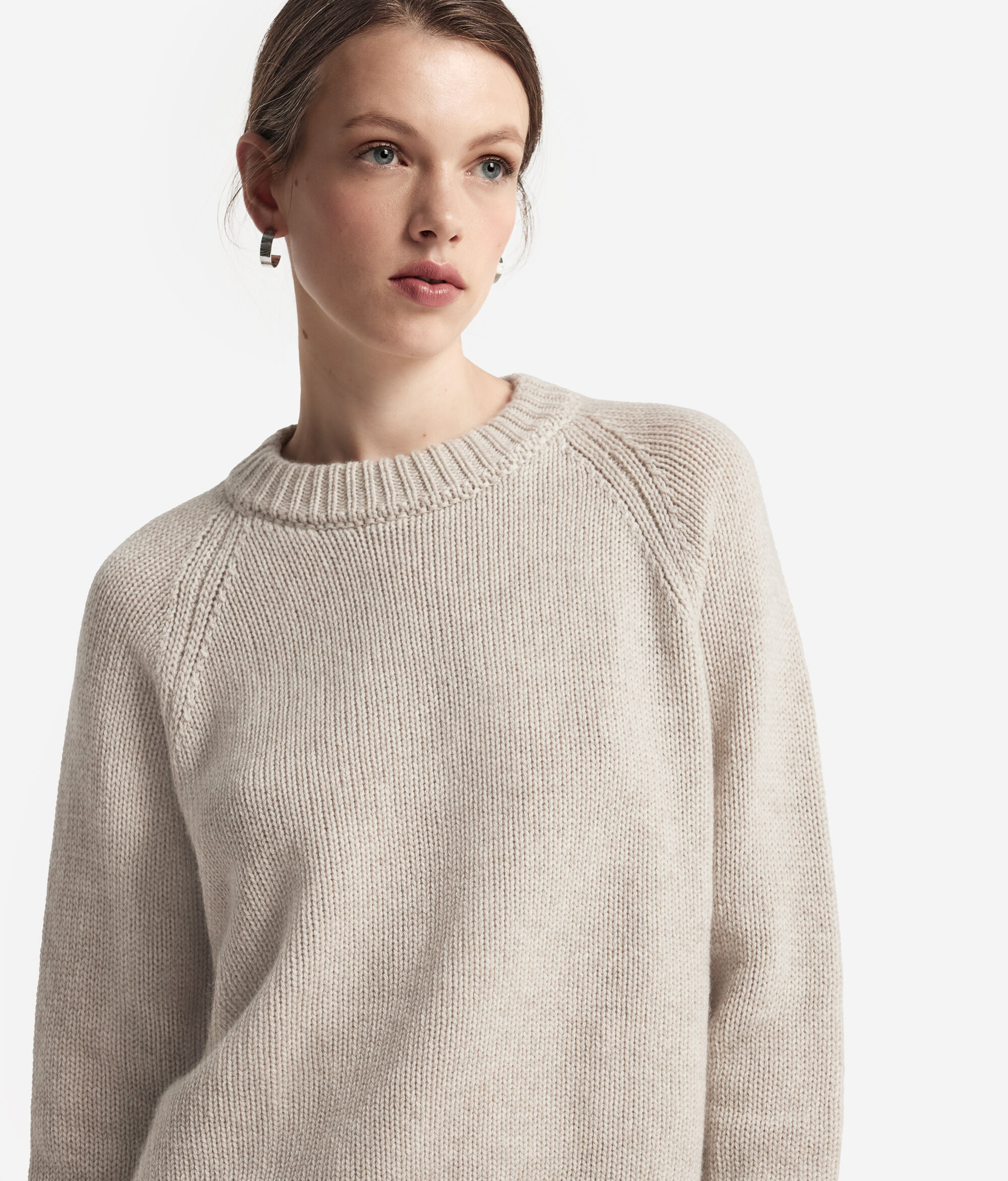 Bluză la Baza Gâtului din Cașmir Tricot