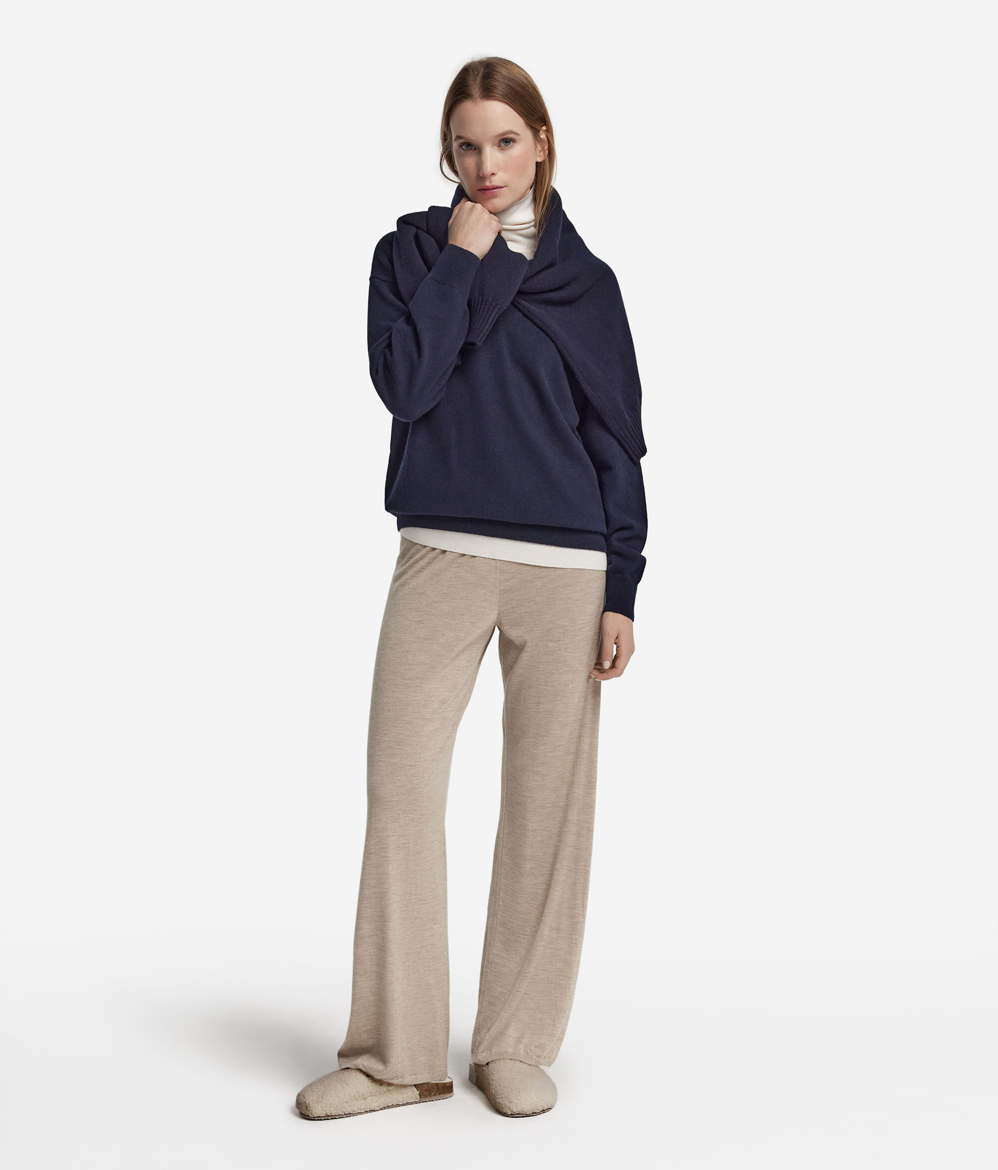 ライトカシミヤ パラッツォパンツ