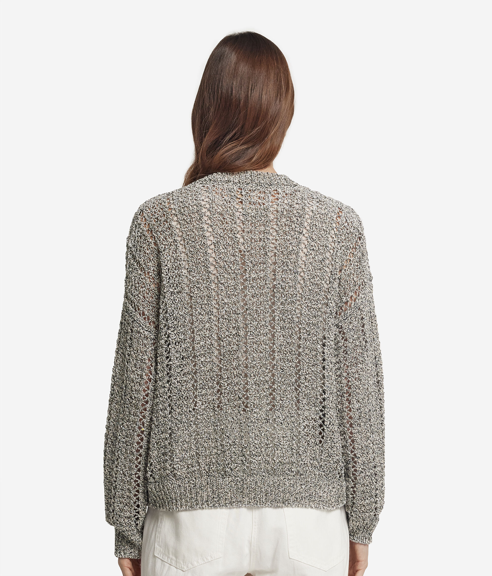 Pullover mit Lochmuster und Pailletten