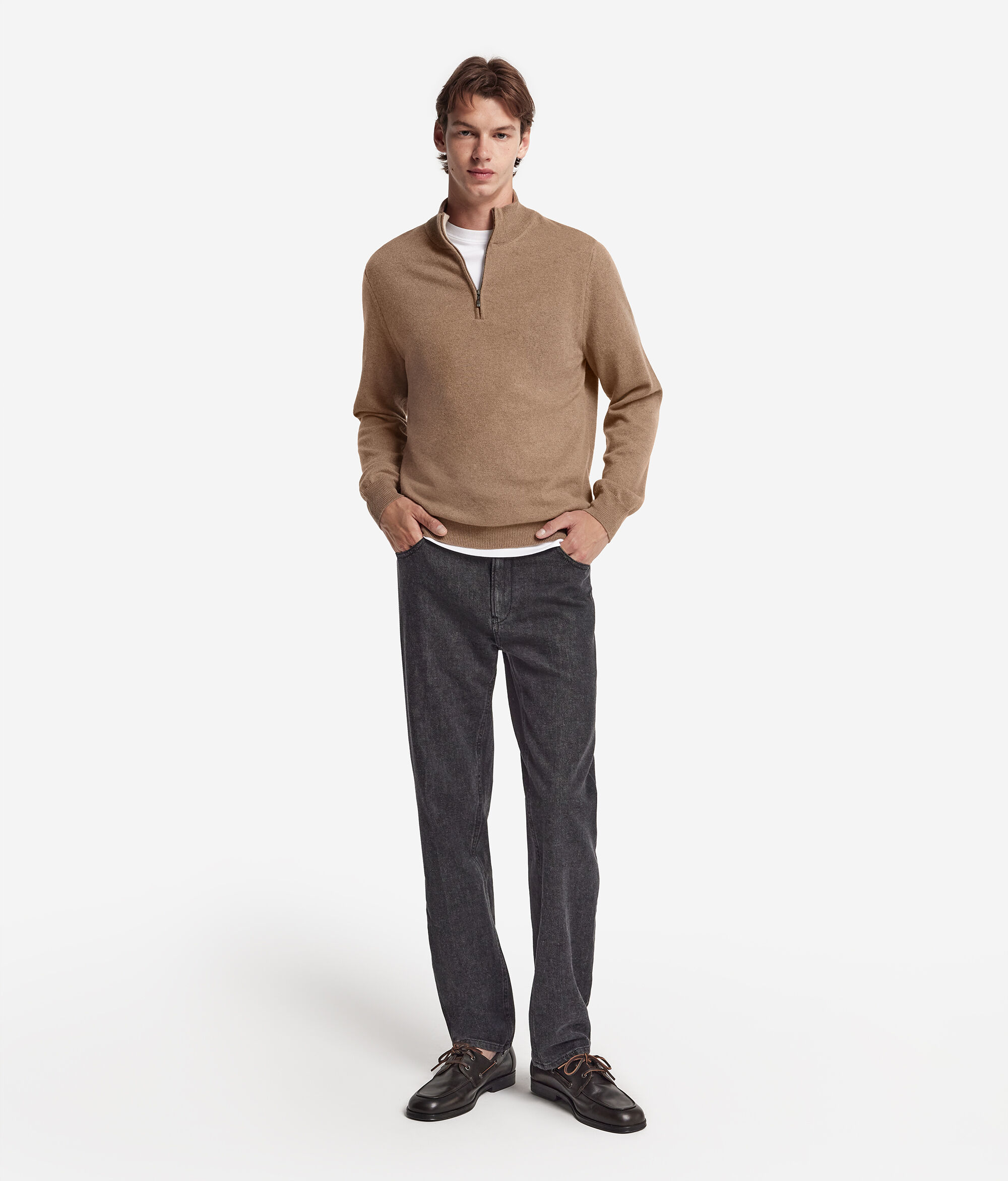 Jersey de hombre con cremallera en Cashmere Ultrasoft