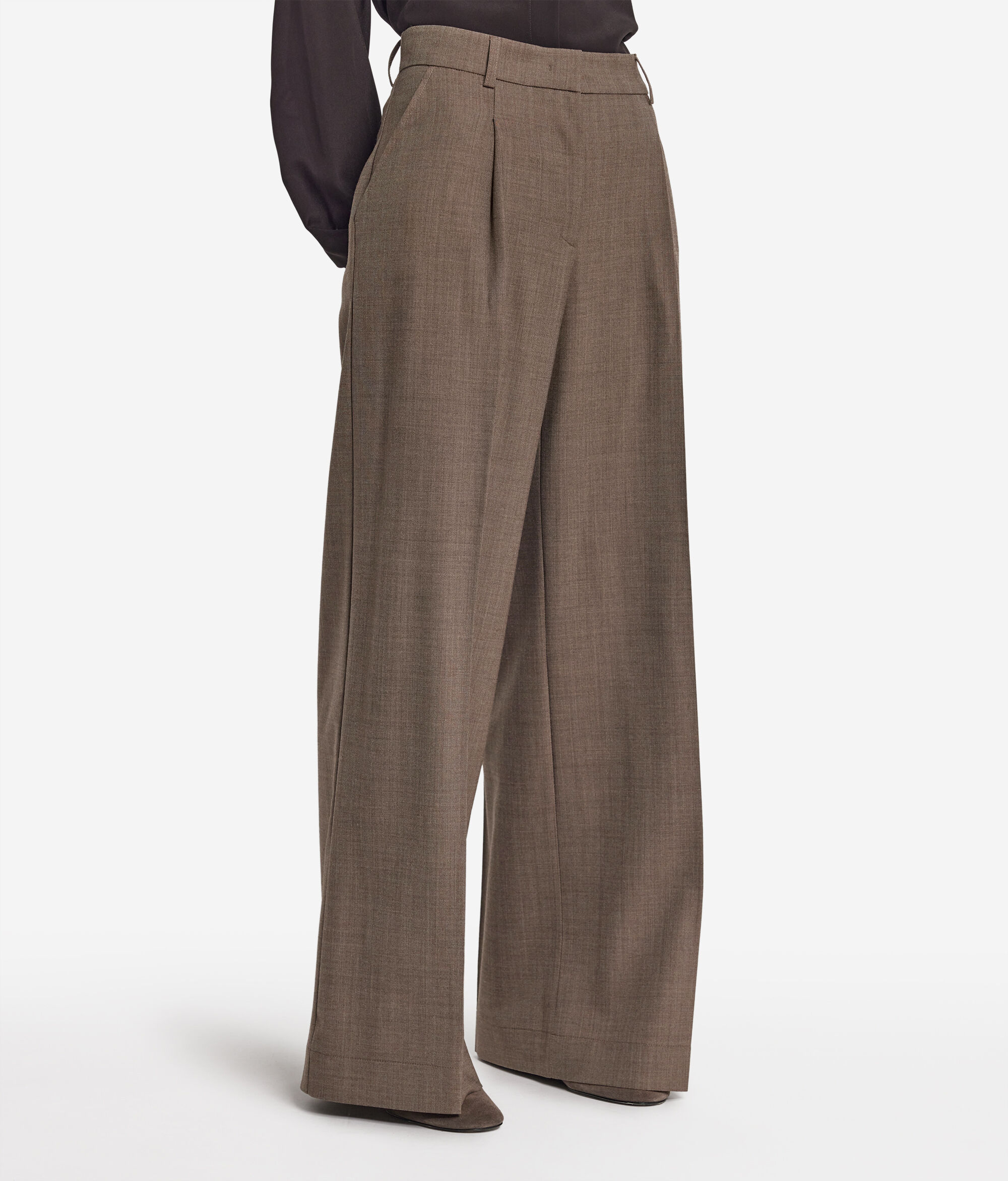Pantalon large en laine