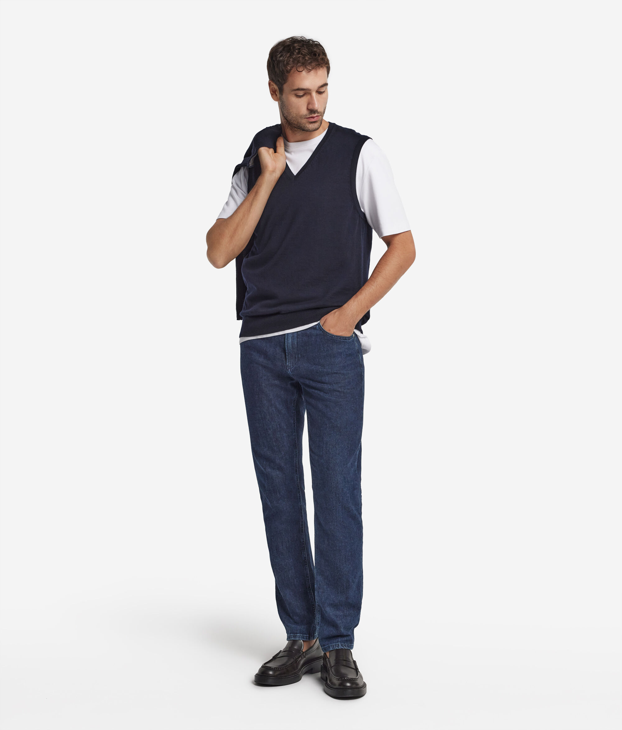 Pull sans manches homme en cachemire ultra-fin