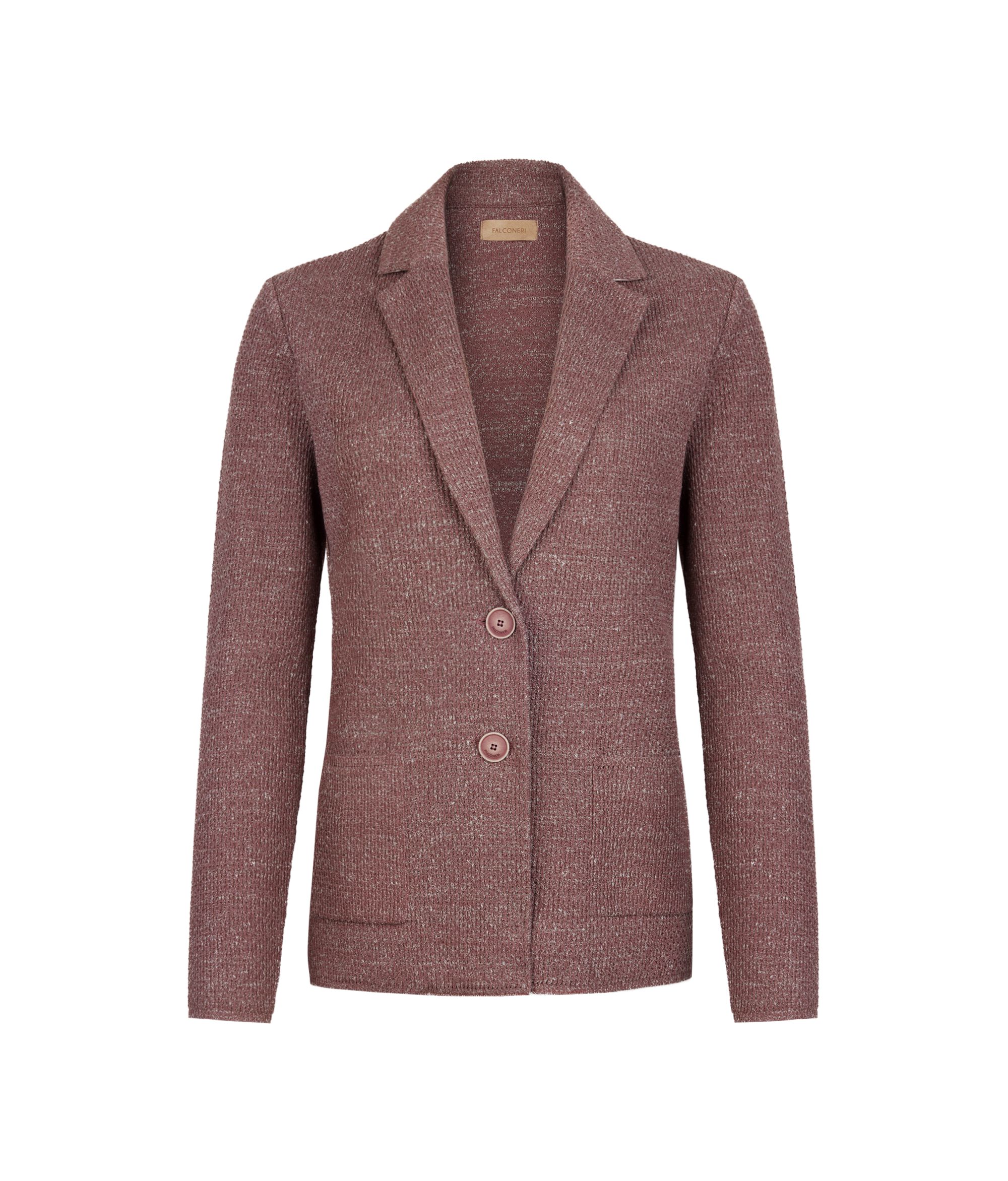 Chaqueta de punto mouliné en algodón y lino