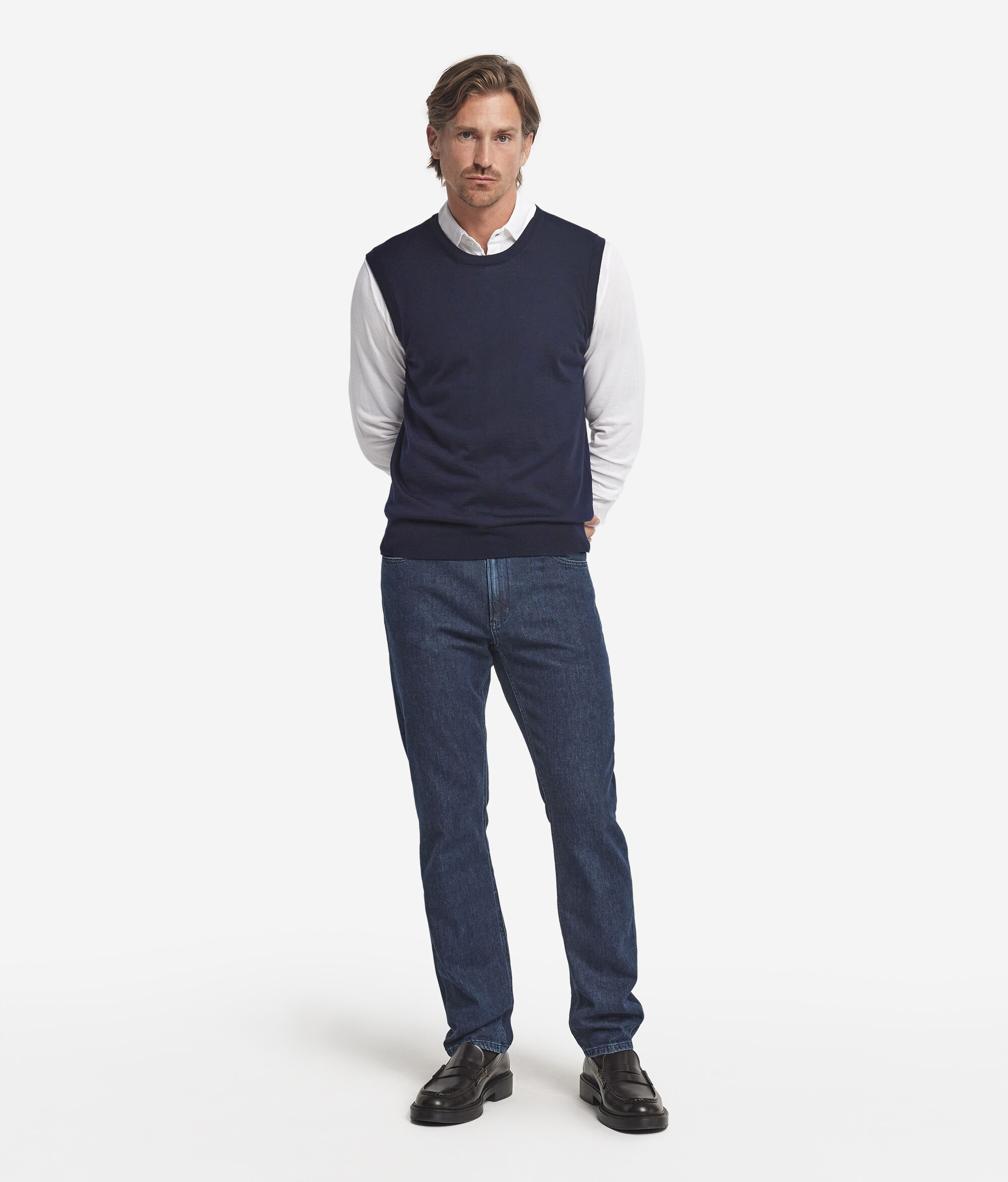 Chaleco con cuello redondo de Cashmere Ultrafine