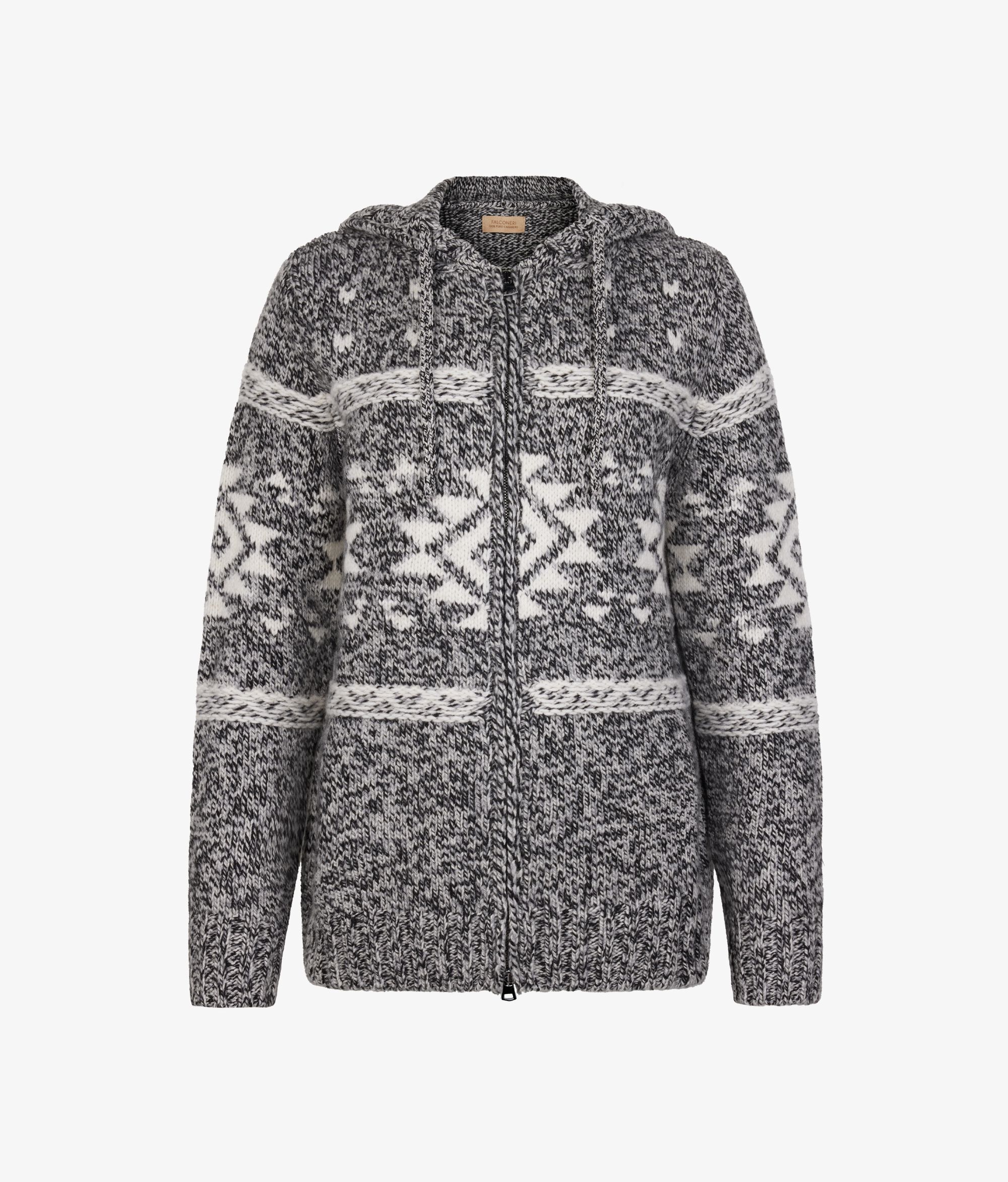 Farbe Schwarz Moulinéstrick