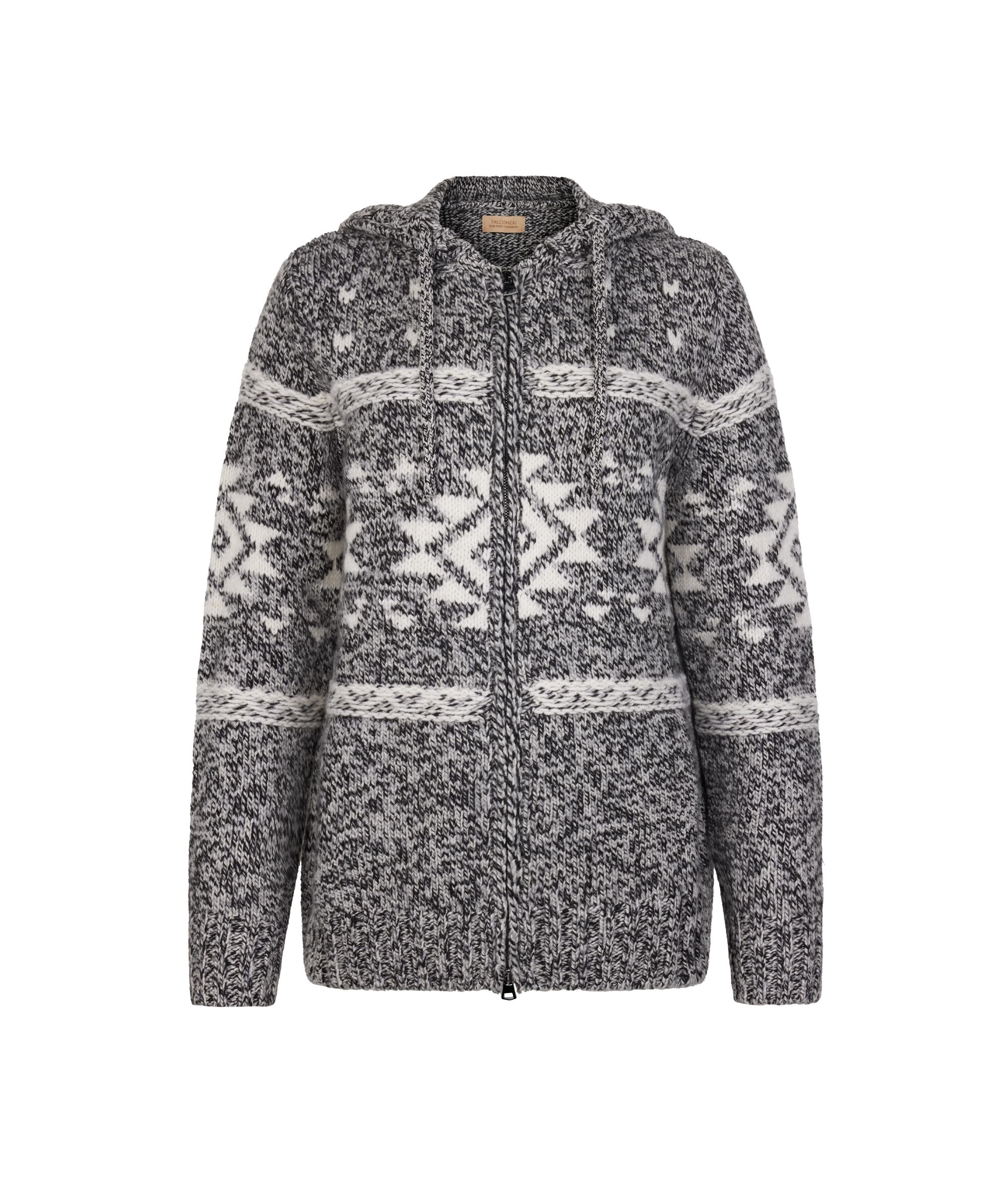 Felpa con lavorazione jacquard in Cashmere Ultrasoft