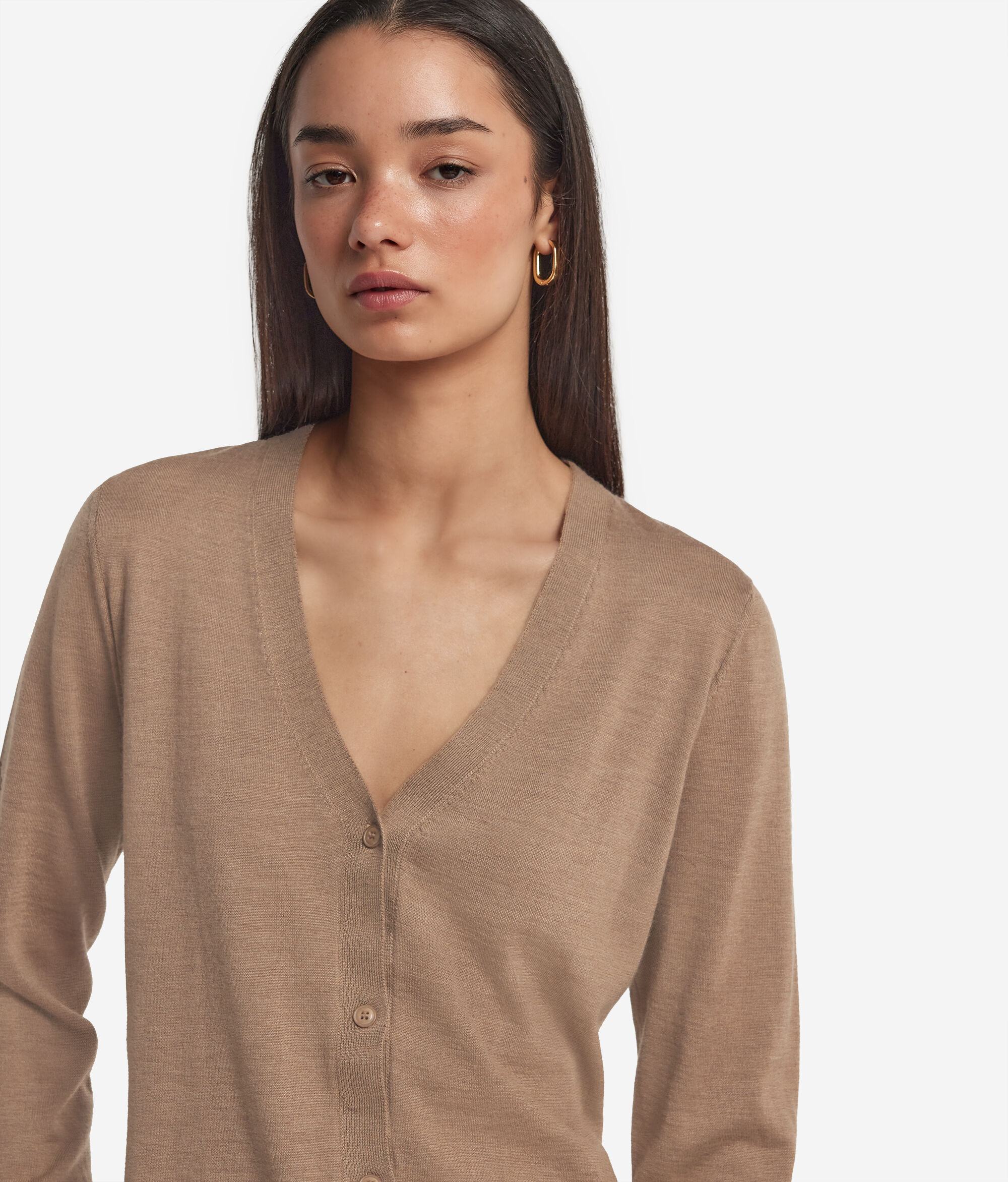Strickjacke mit V-Ausschnitt aus Kaschmir Ultrafine