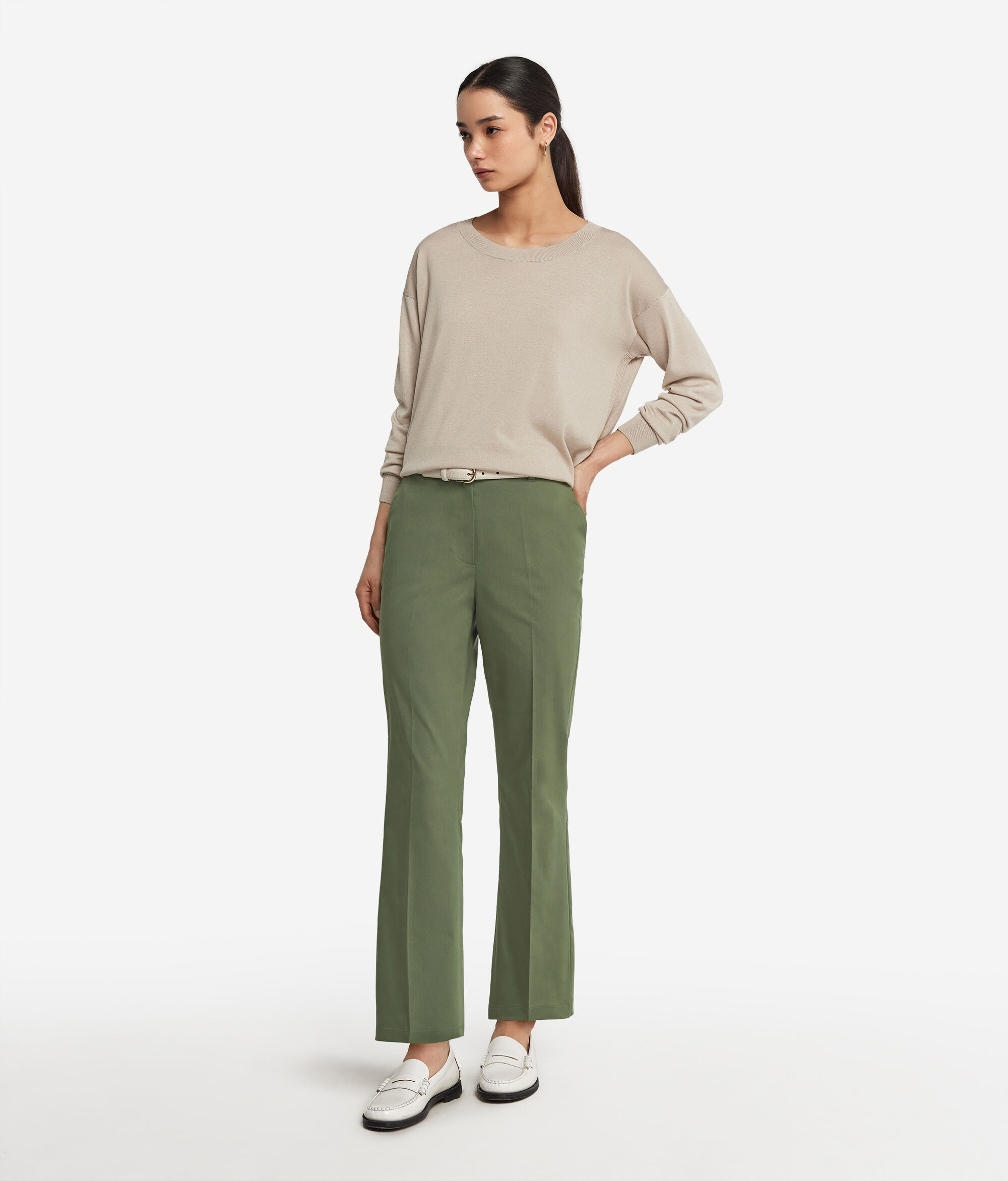 Cotton Fabric Flared Pants
