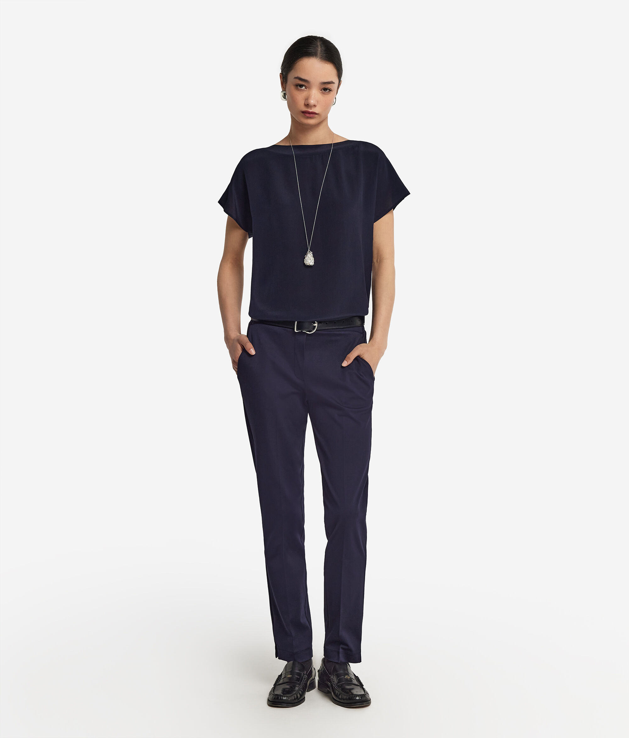 Silk and Modal Boat-Neck T-Shirt