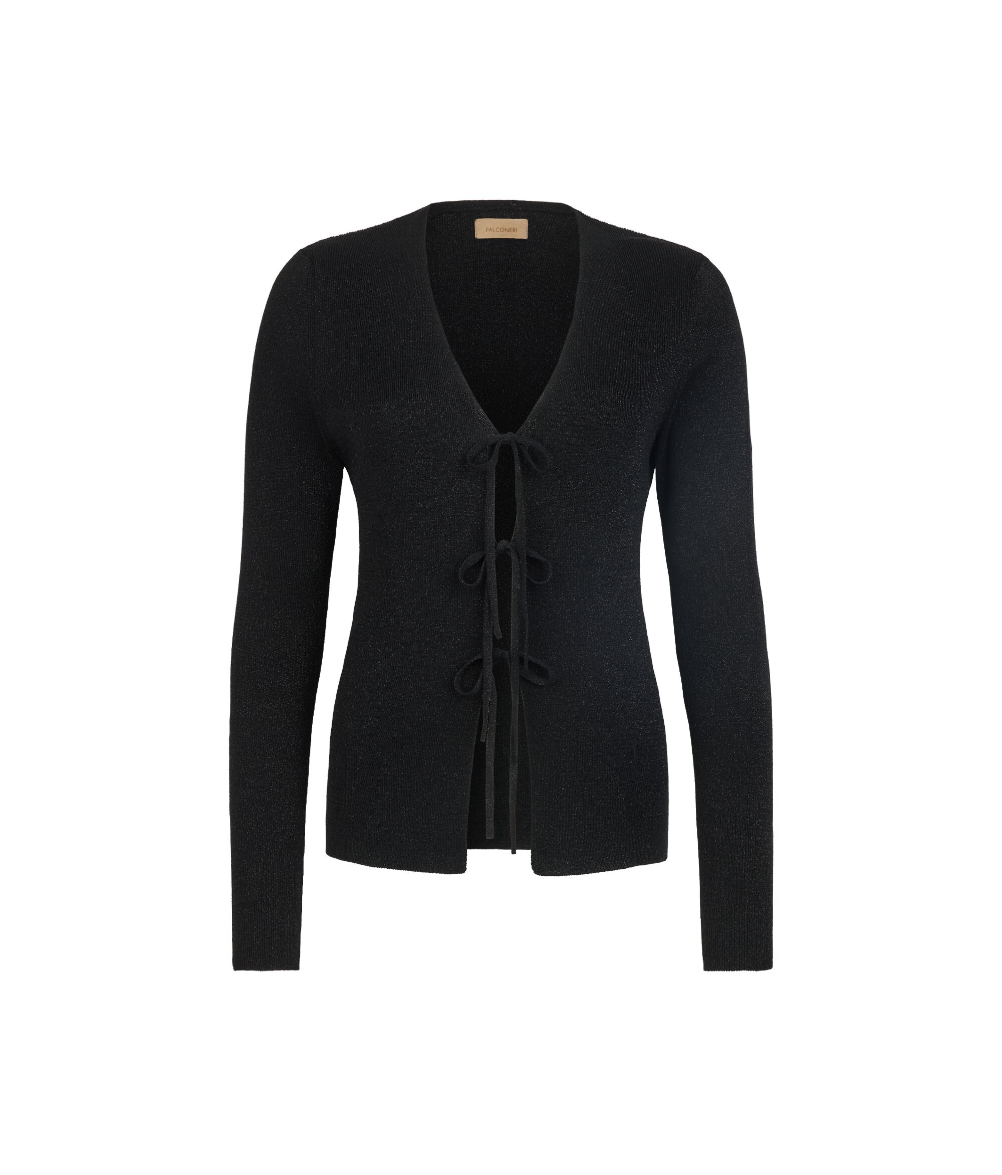Lamé Cardigan with Ties