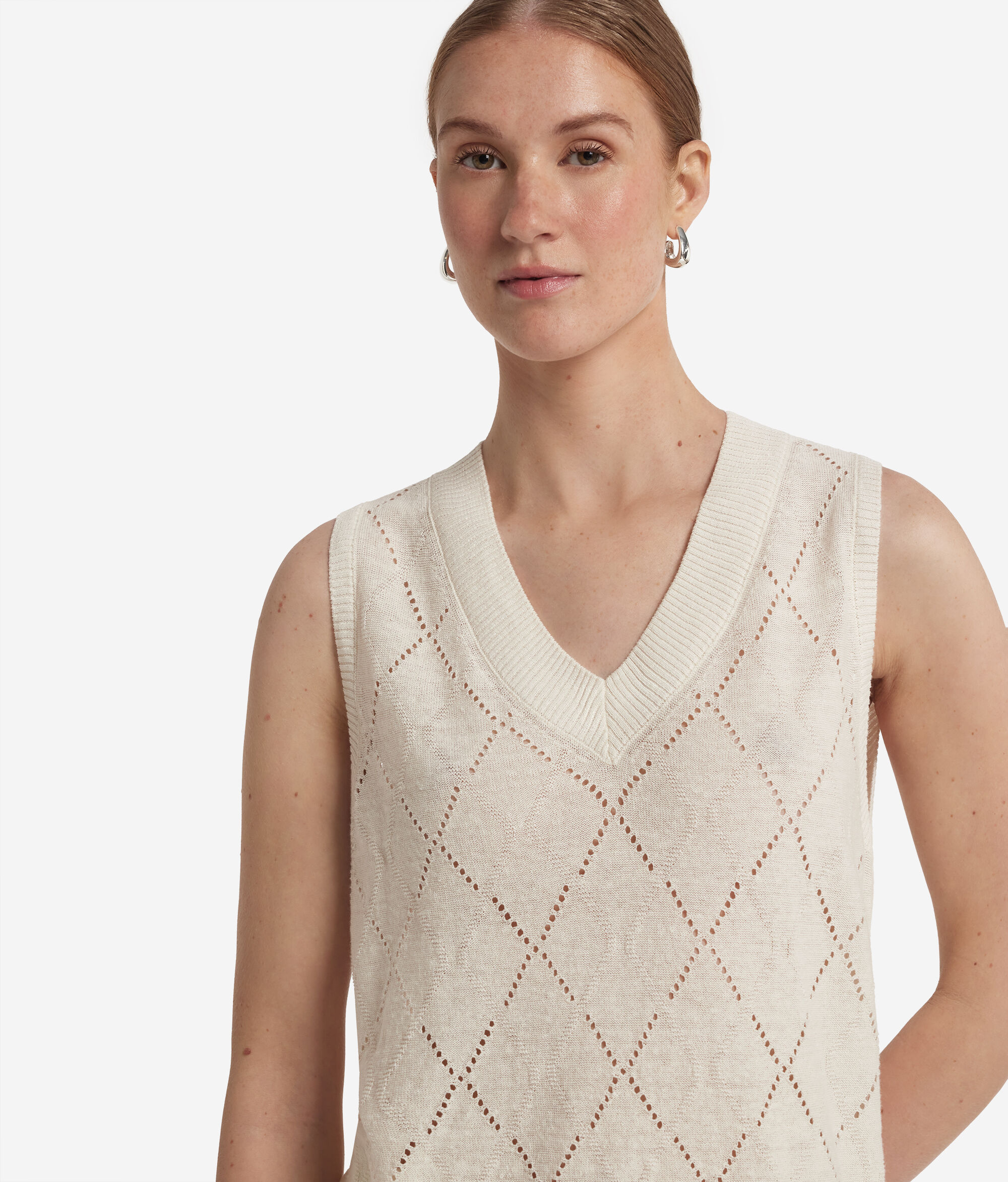 V-Neck Tank Top with Rhinestones