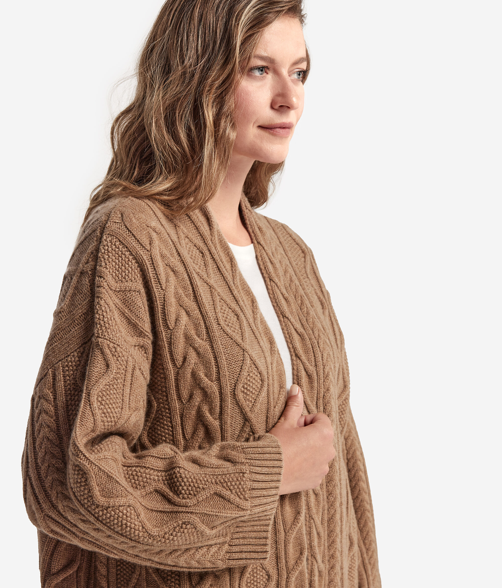 Cashmere Cape with Different Cable Stitches Pattern