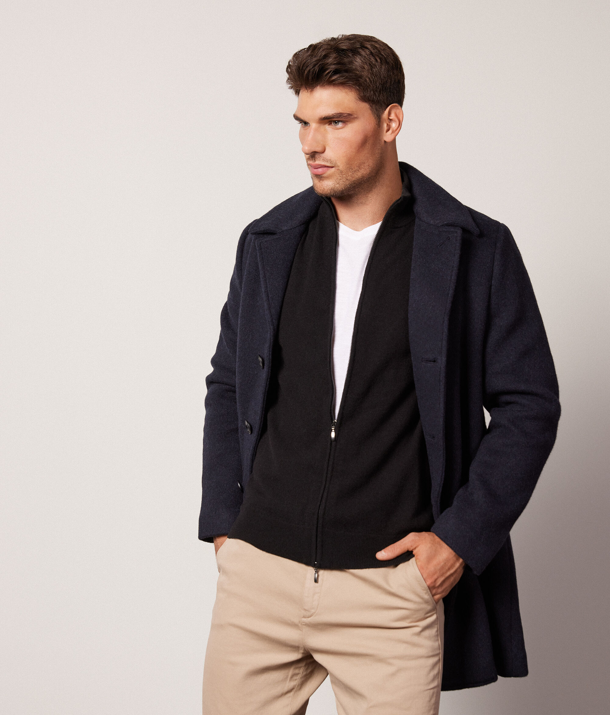 Cardigan Zip Intera in Cashmere Ultrasoft