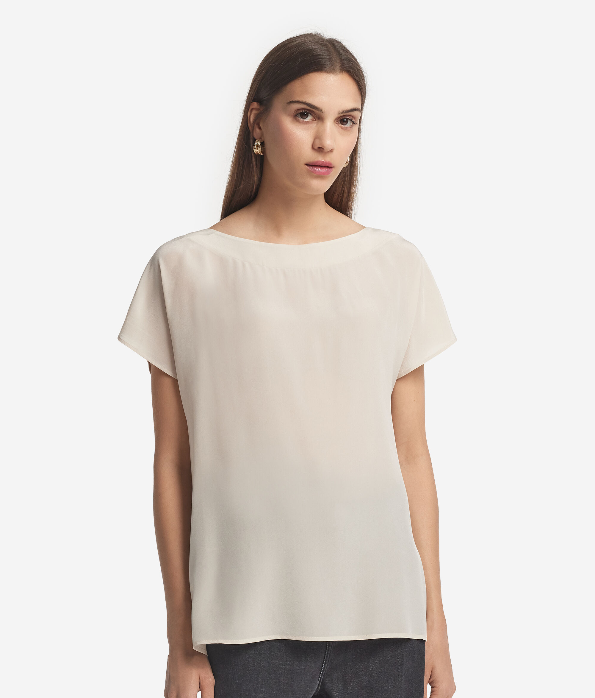 Silk and Modal Boat-Neck T-Shirt