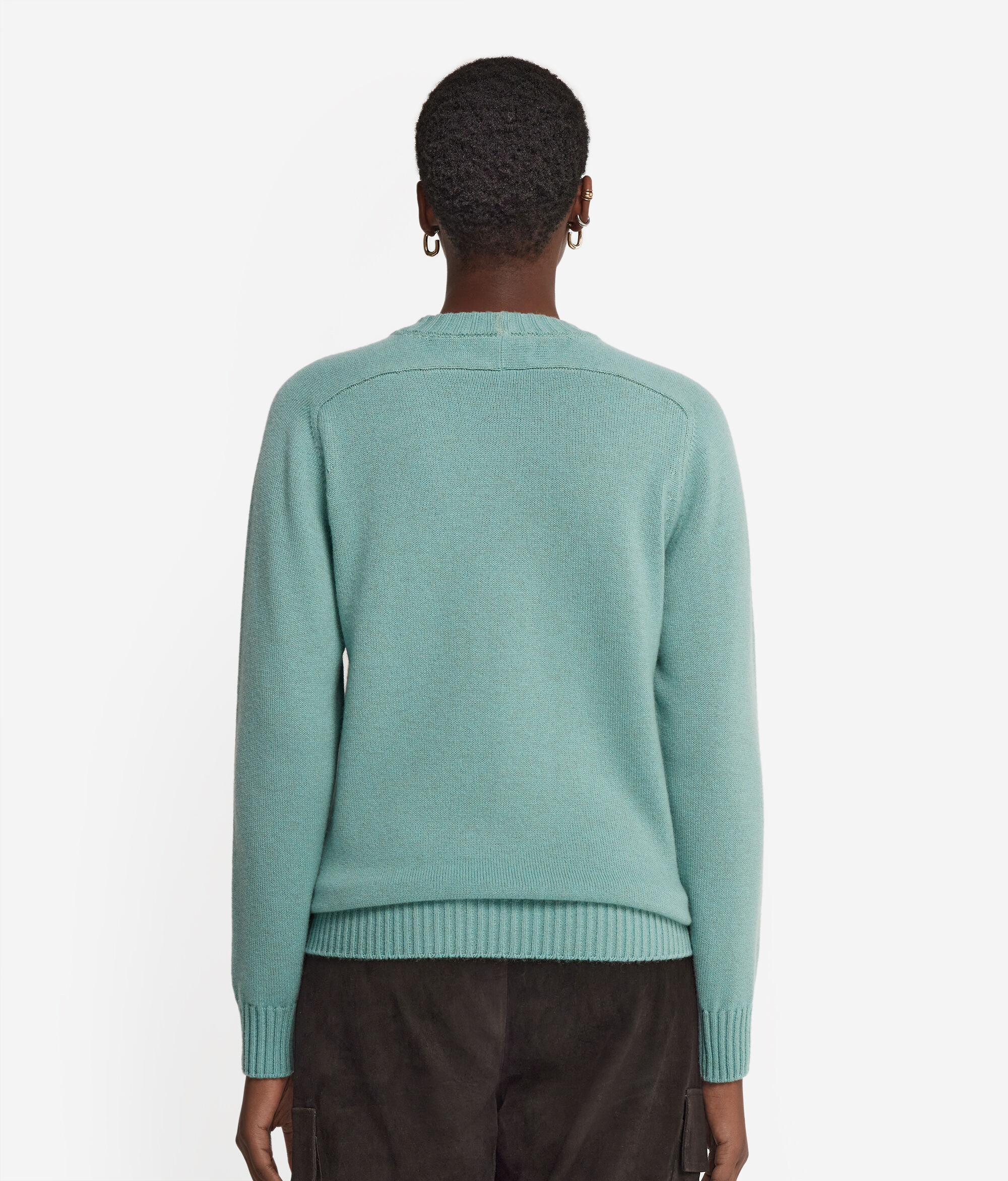 Maglia Girocollo con Spalla Martello in Cashmere Ultrasoft