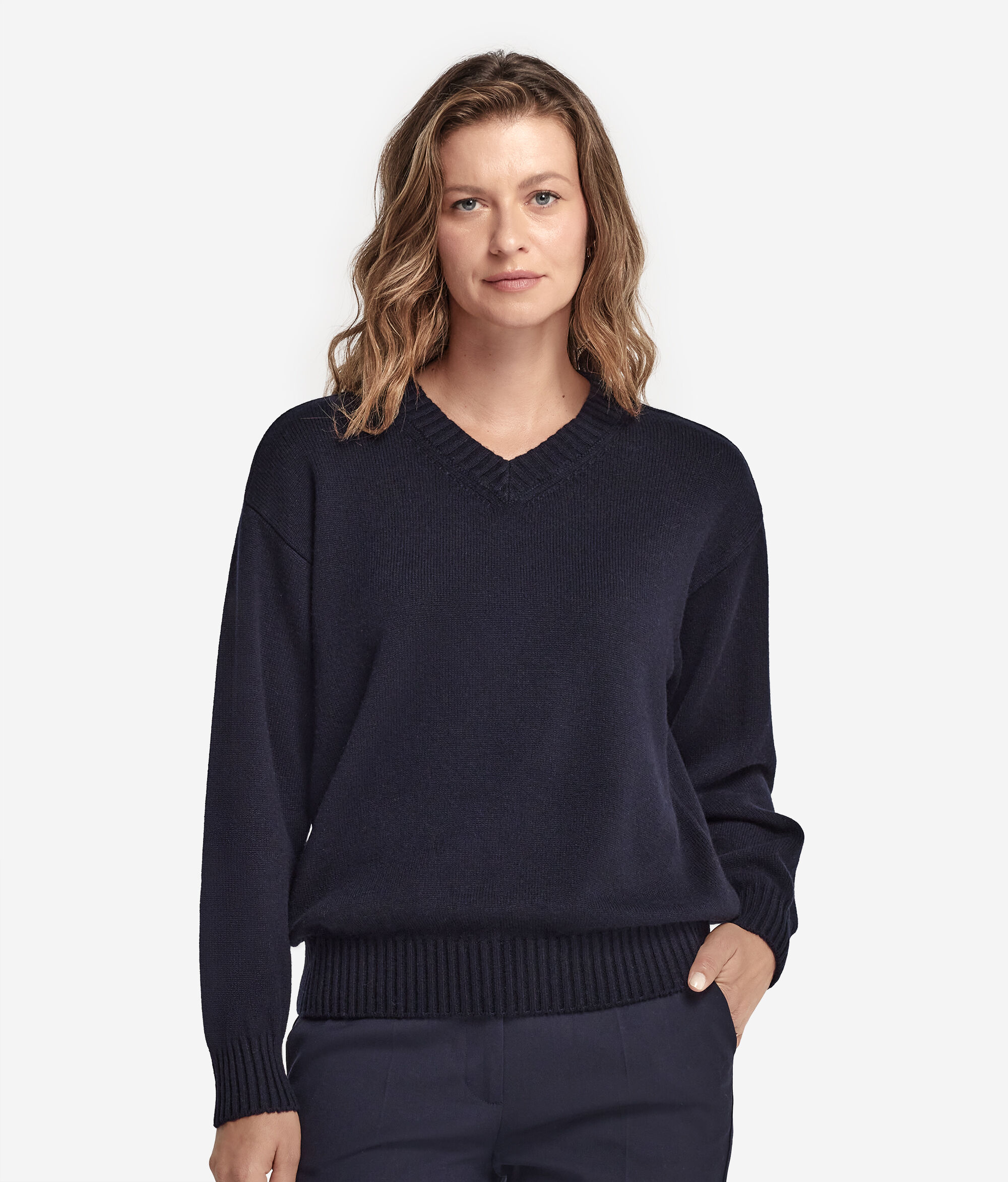 Ultrasoft Cashmere V-Neck Jumper with Set-In Sleeves