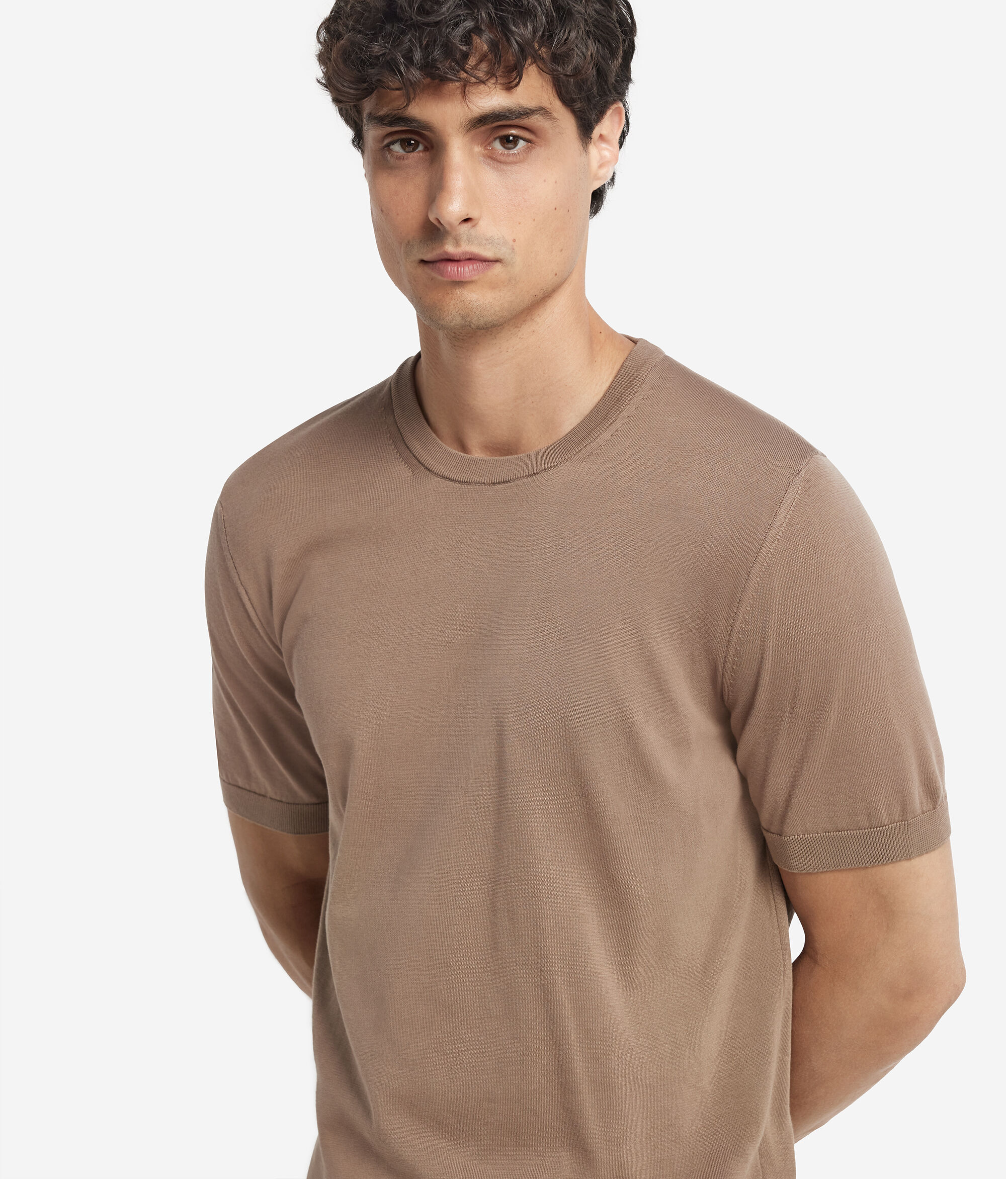 Κοντομάνικο T-Shirt με Στρογγυλή Λαιμόκοψη από Βαμβάκι Fresh
