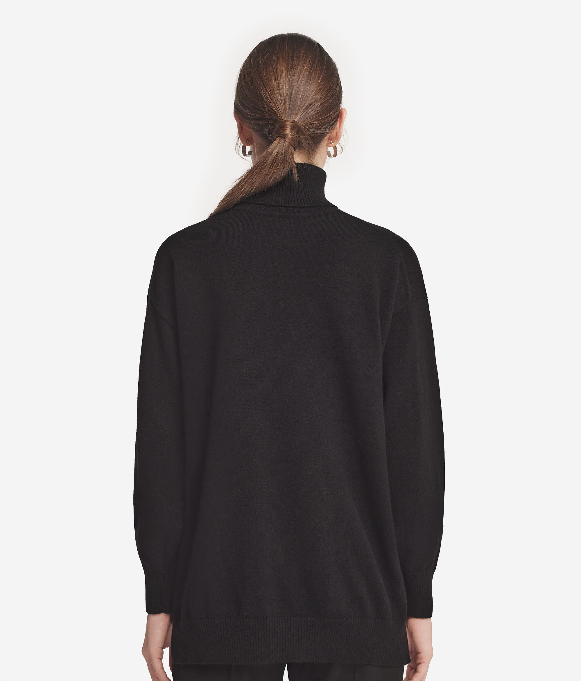 Ultrasoft Cashmere Turtleneck Sweater with Slits
