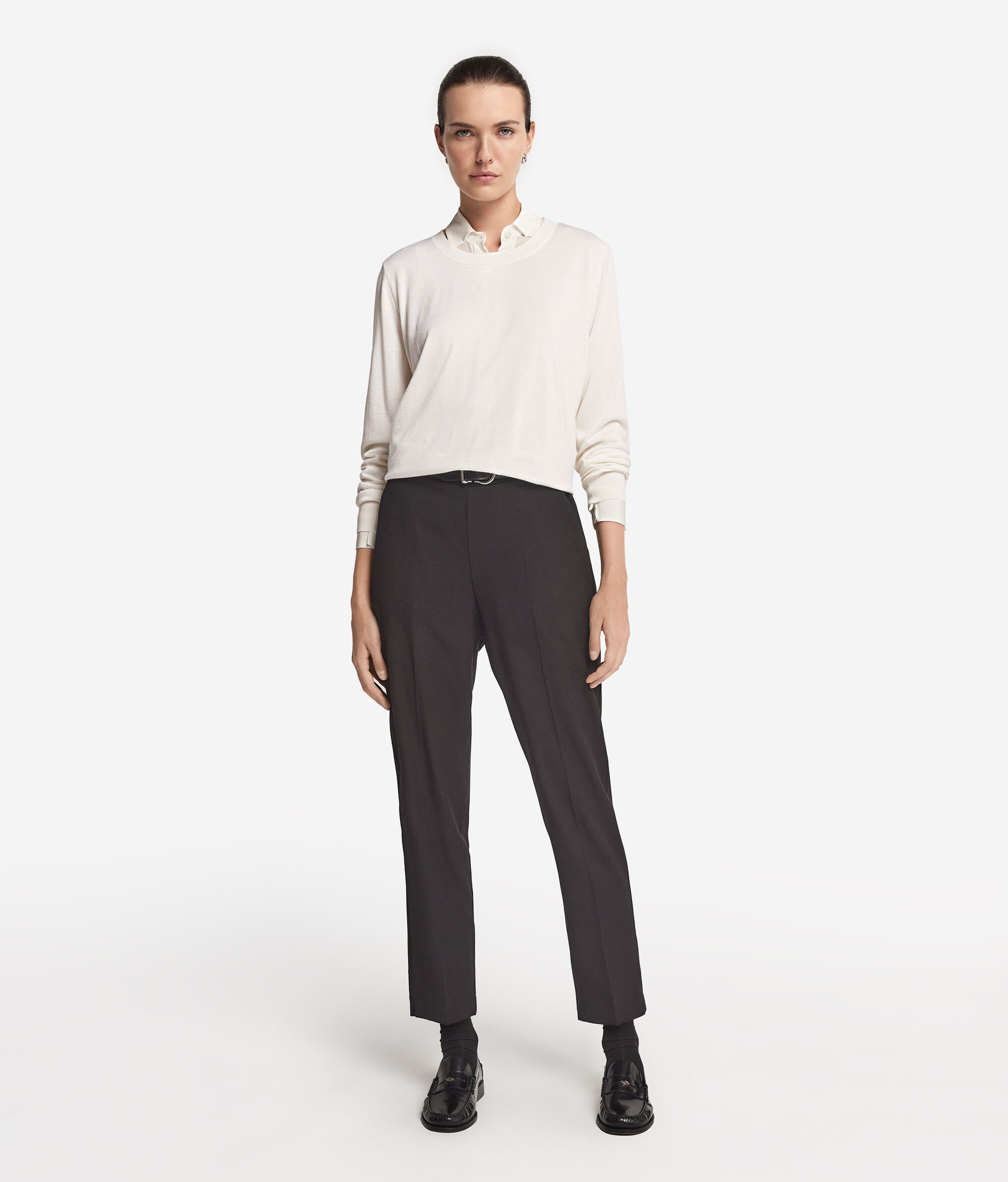 Jersey con cuello redondo de cashmere ultrafine
