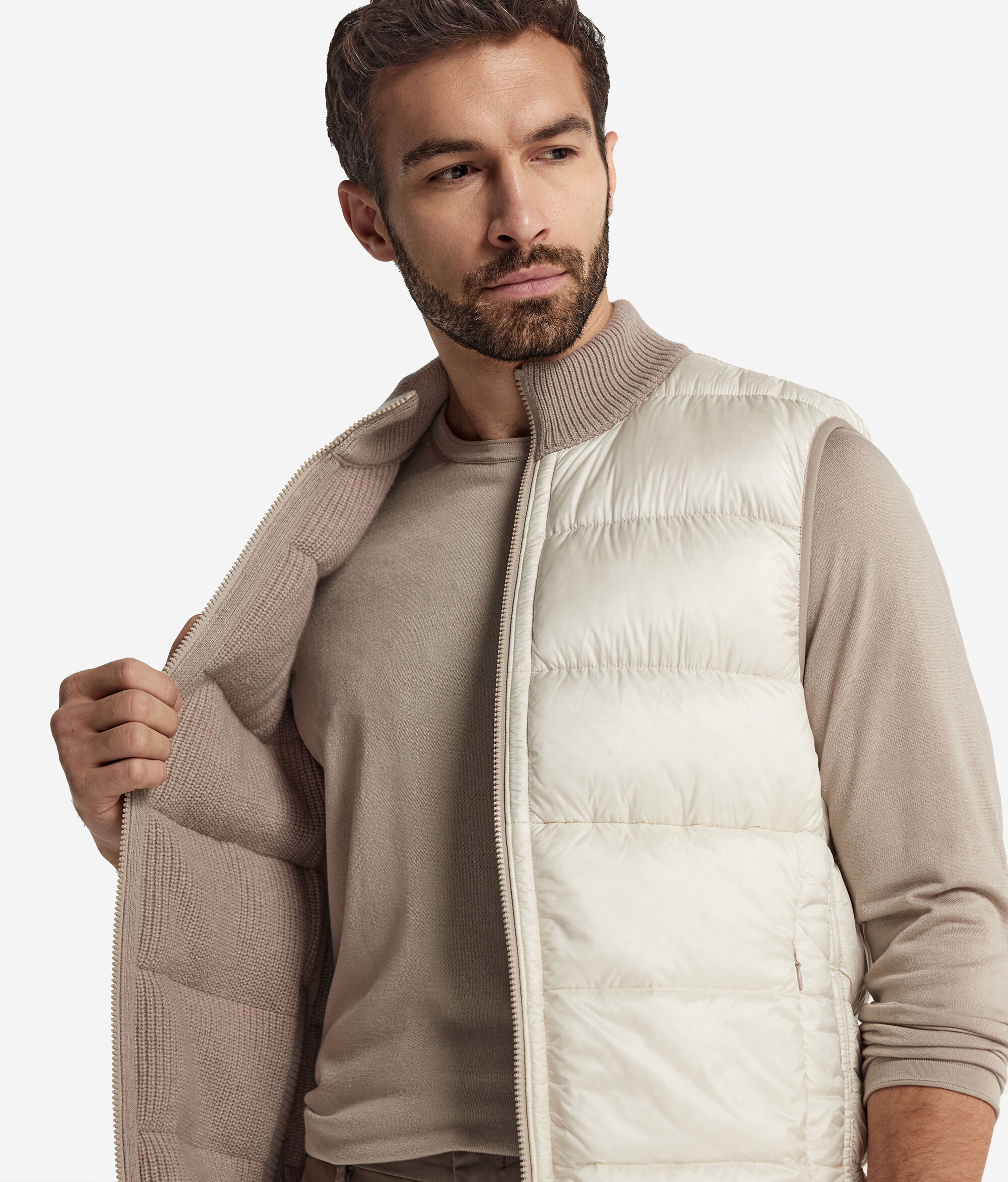 Reversible Cashmere Sleeveless Short Quilted Jacket