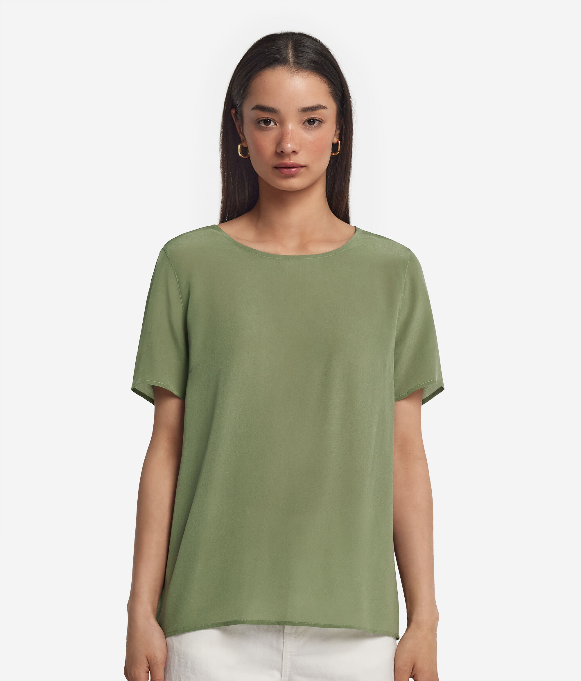 Silk Crewneck T-shirt