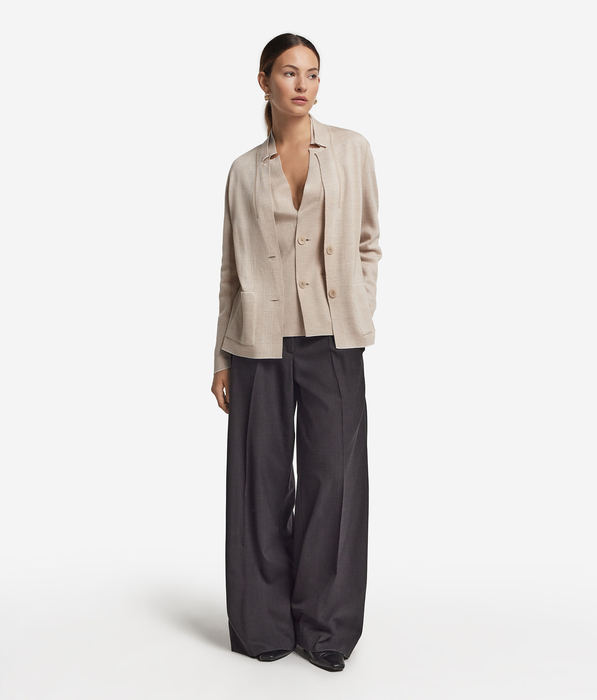 Wendejacke aus Kaschmir Ultrafine und Baumwolle