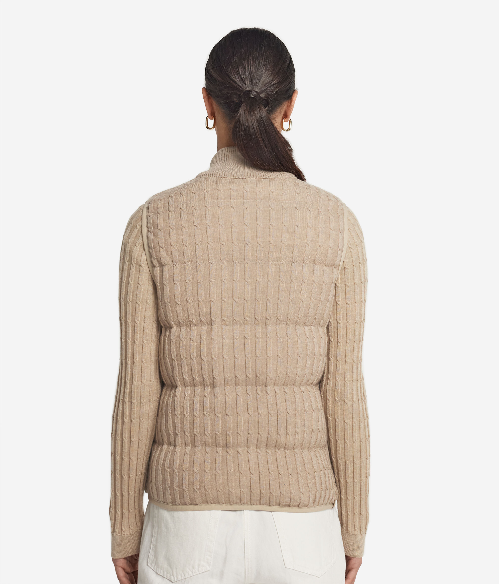 Piumino Smanicato Reversibile Treccine in Cashmere