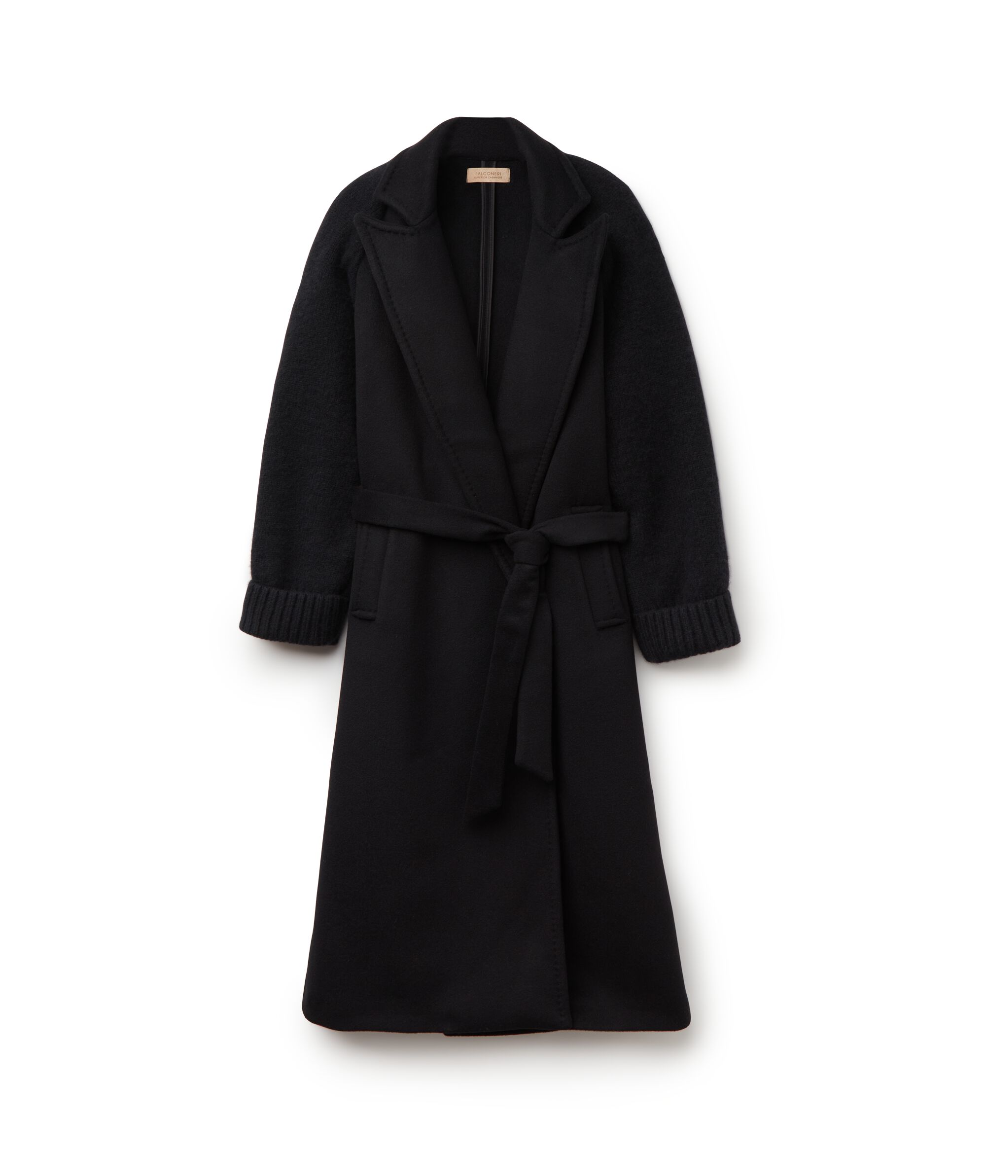 Cashmere Coat with Jersey Sleeves