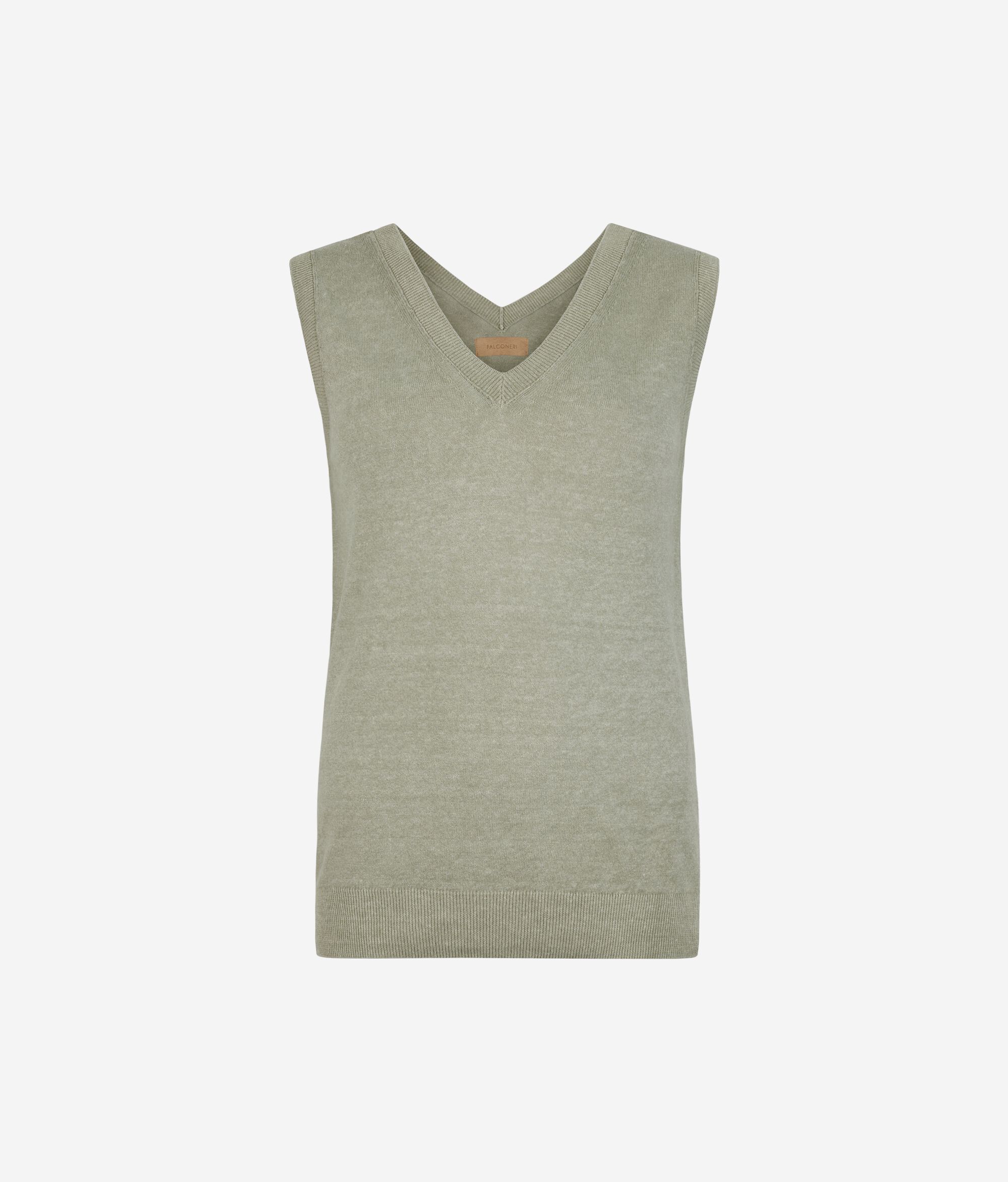 Lenvászon és Pamut Trikó V-nyakkivágással