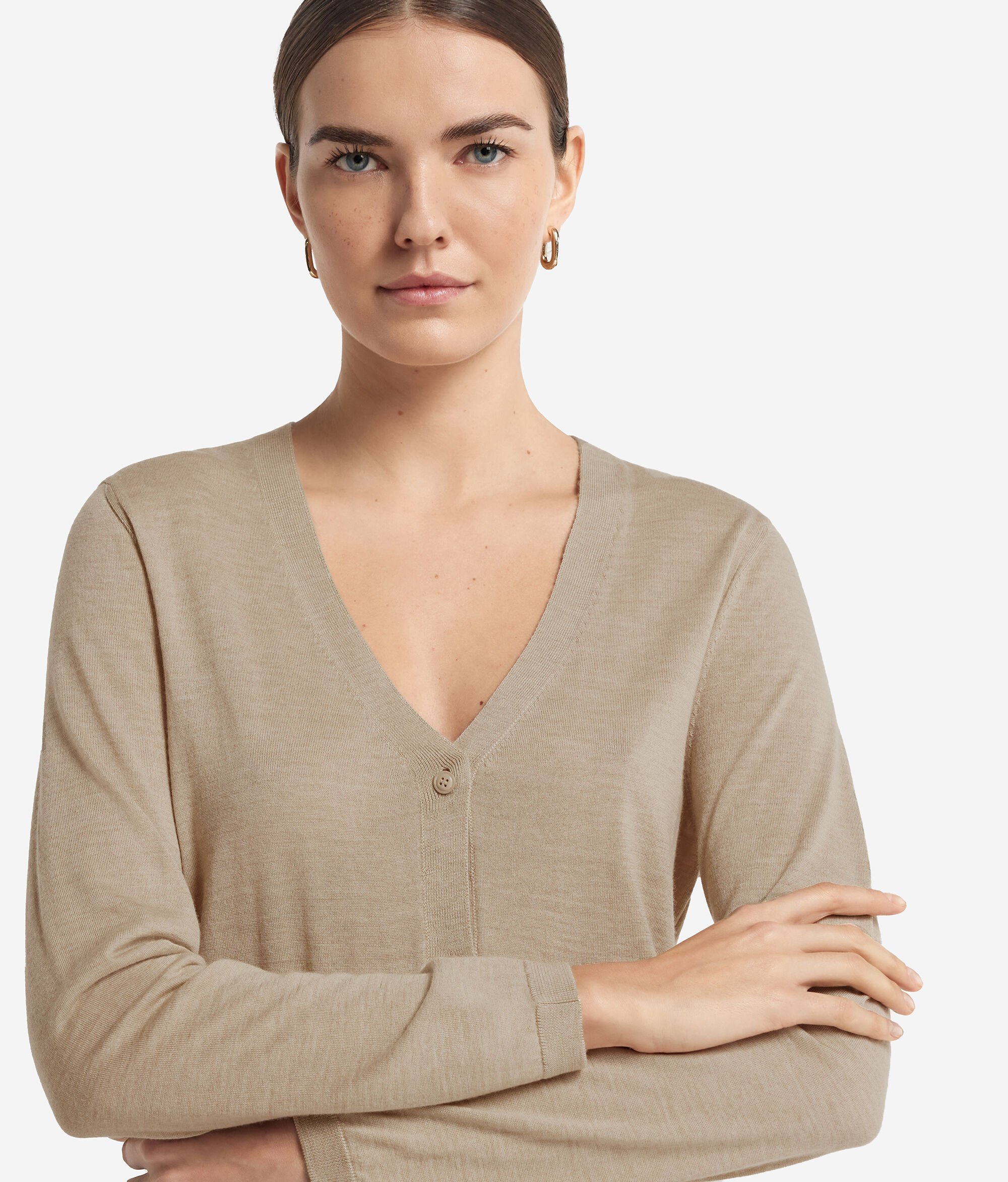 Strickjacke mit V-Ausschnitt aus Kaschmir Ultrafine