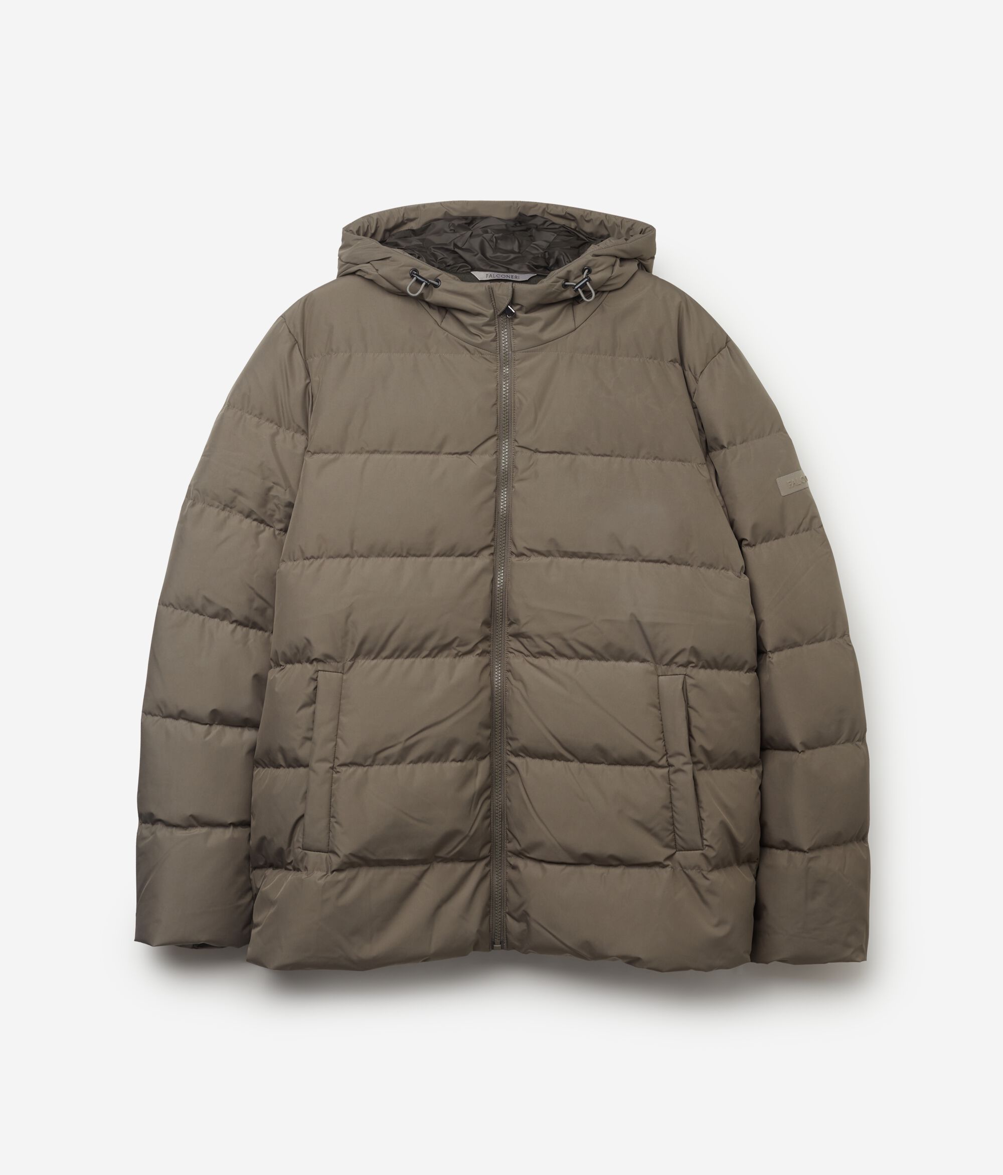 Piumino con Cappuccio e Interno in Cashmere