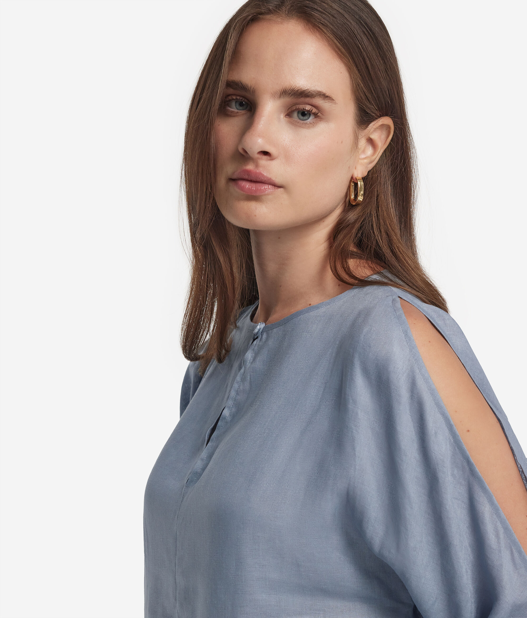 Camicia Spalle Cut Out in Lino