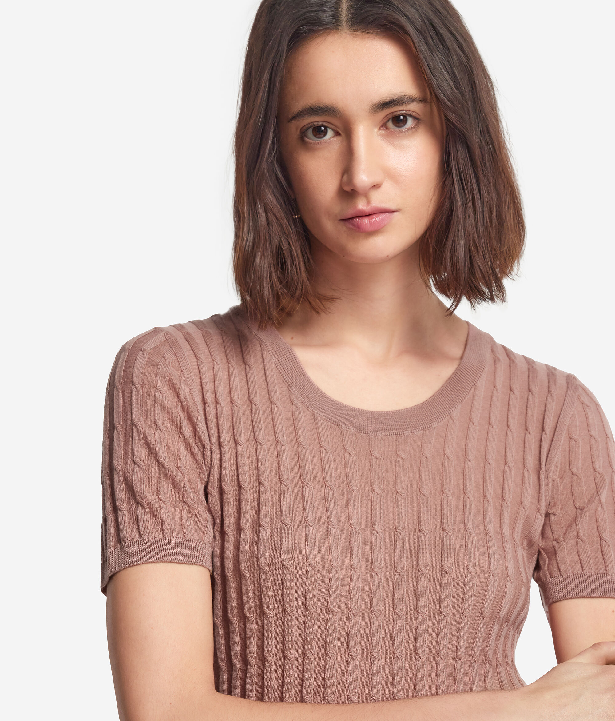 Maglia con Motivo a Treccina in Cashmere Ultrafine
