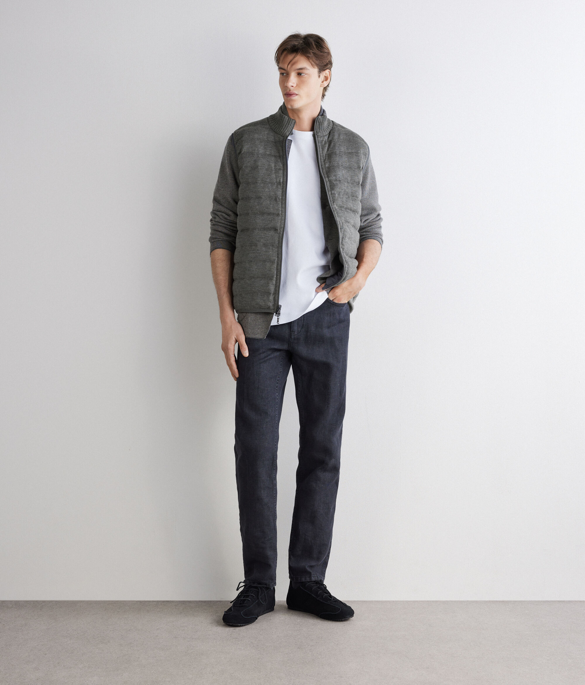 Plumífero sin mangas reversible con lado mate