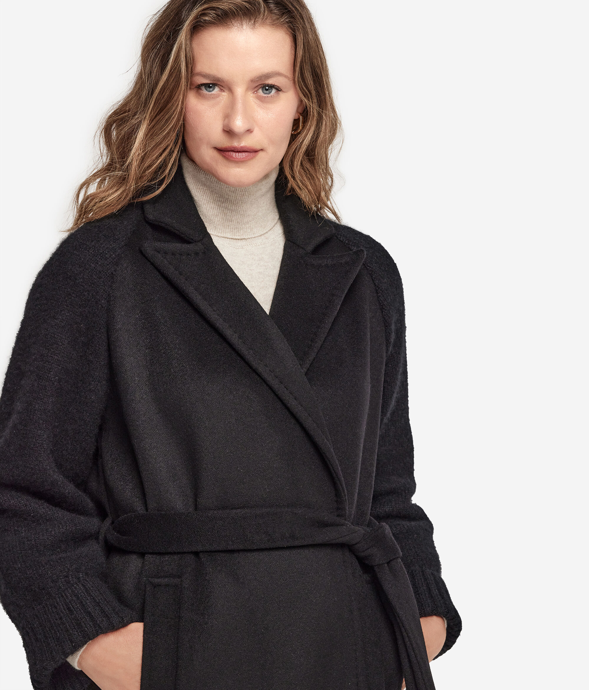 Abric de Cashmere amb màniga de punt
