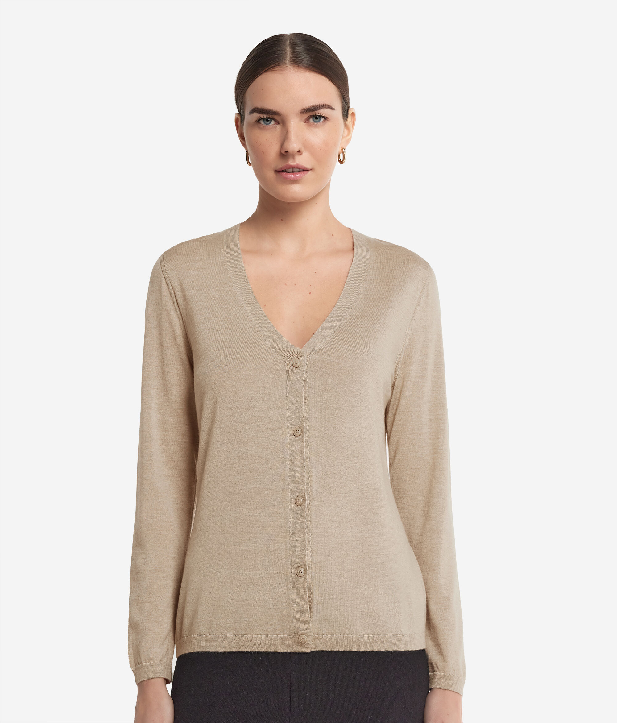 Strickjacke mit V-Ausschnitt aus Kaschmir Ultrafine