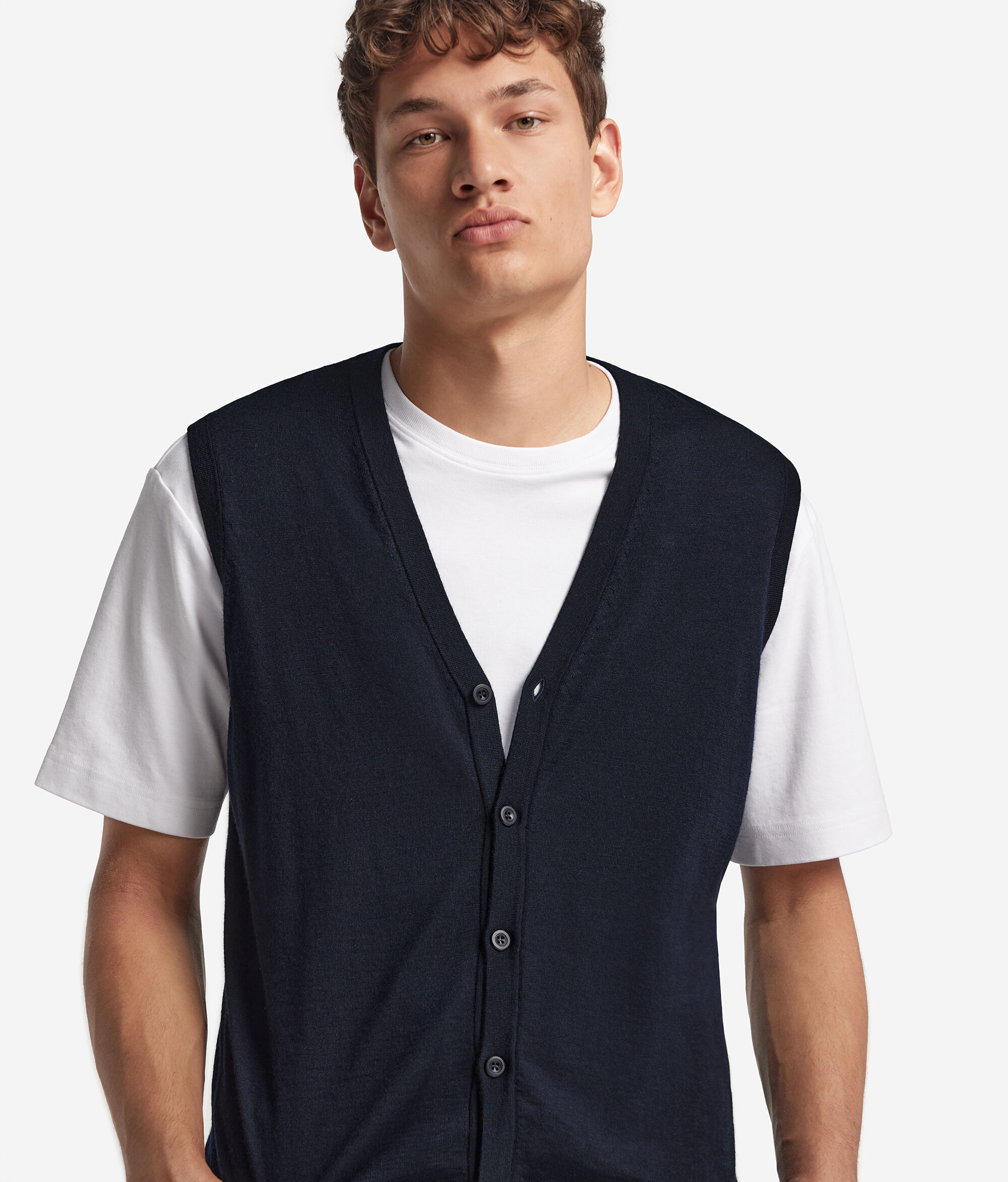 Gilet sans manches en cachemire ultra-fin
