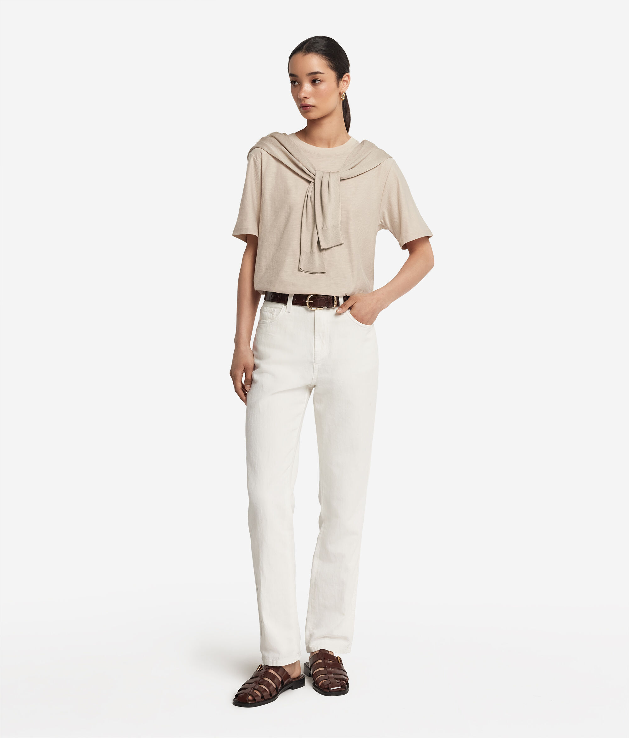 Short-Sleeved Round-Neck Cotton T-Shirt