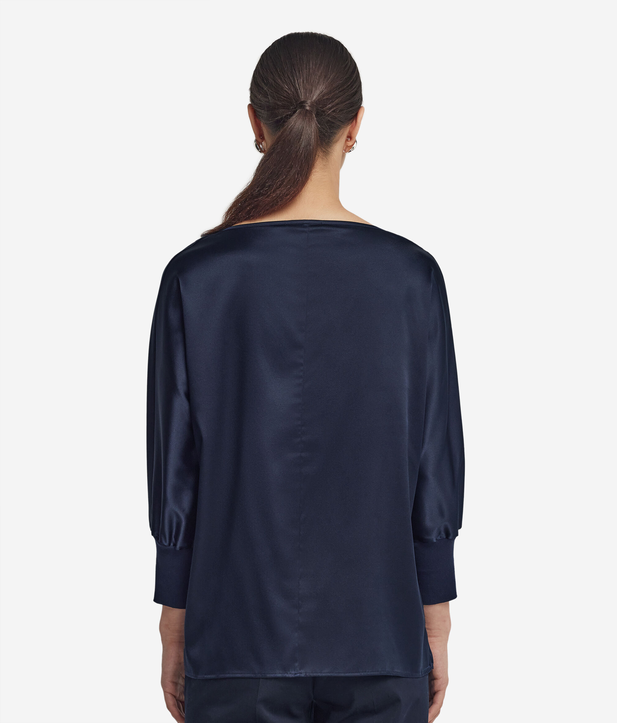 Round-Neck Silk Satin Jumper
