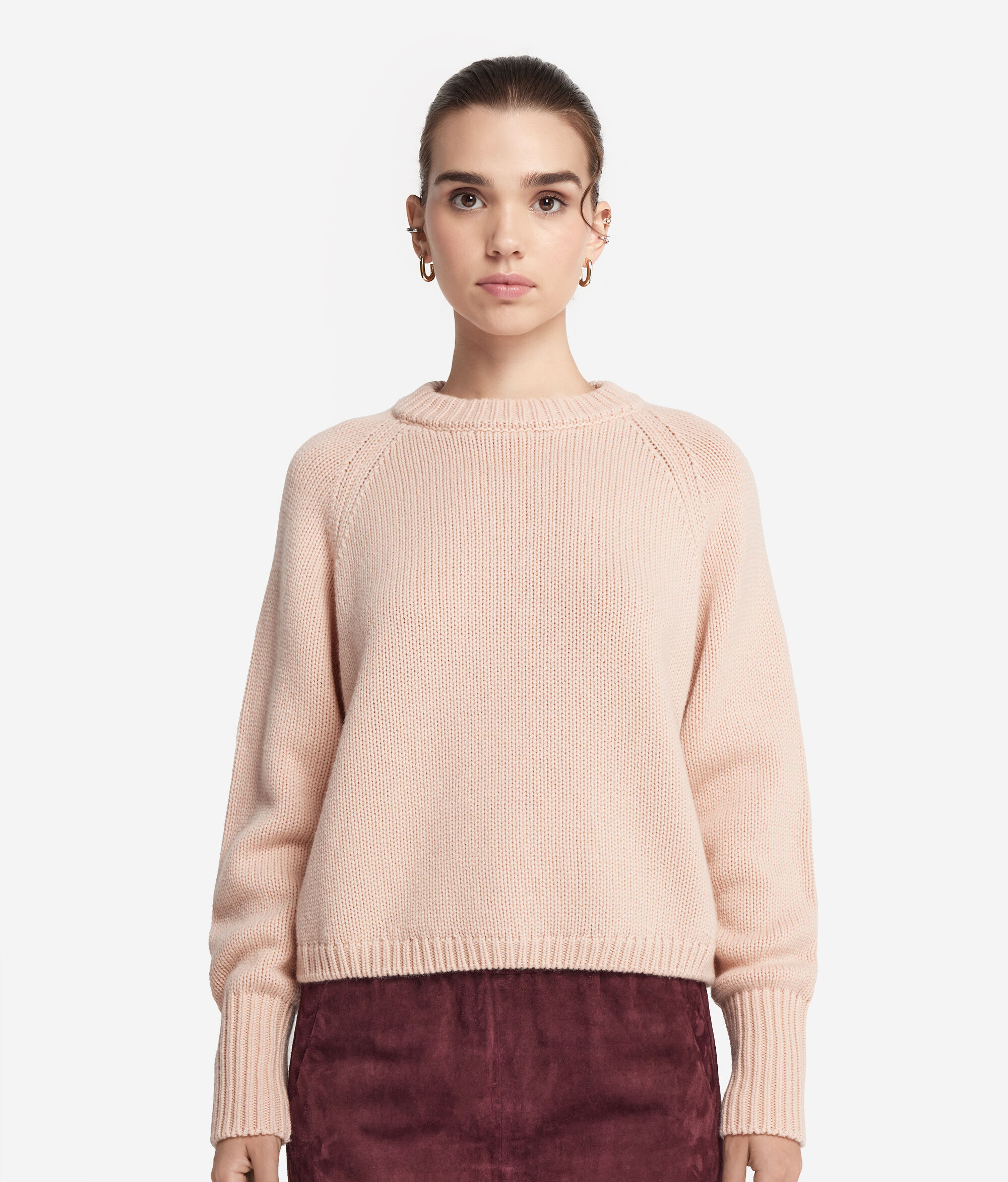 Bluză la Baza Gâtului din Cașmir Tricot