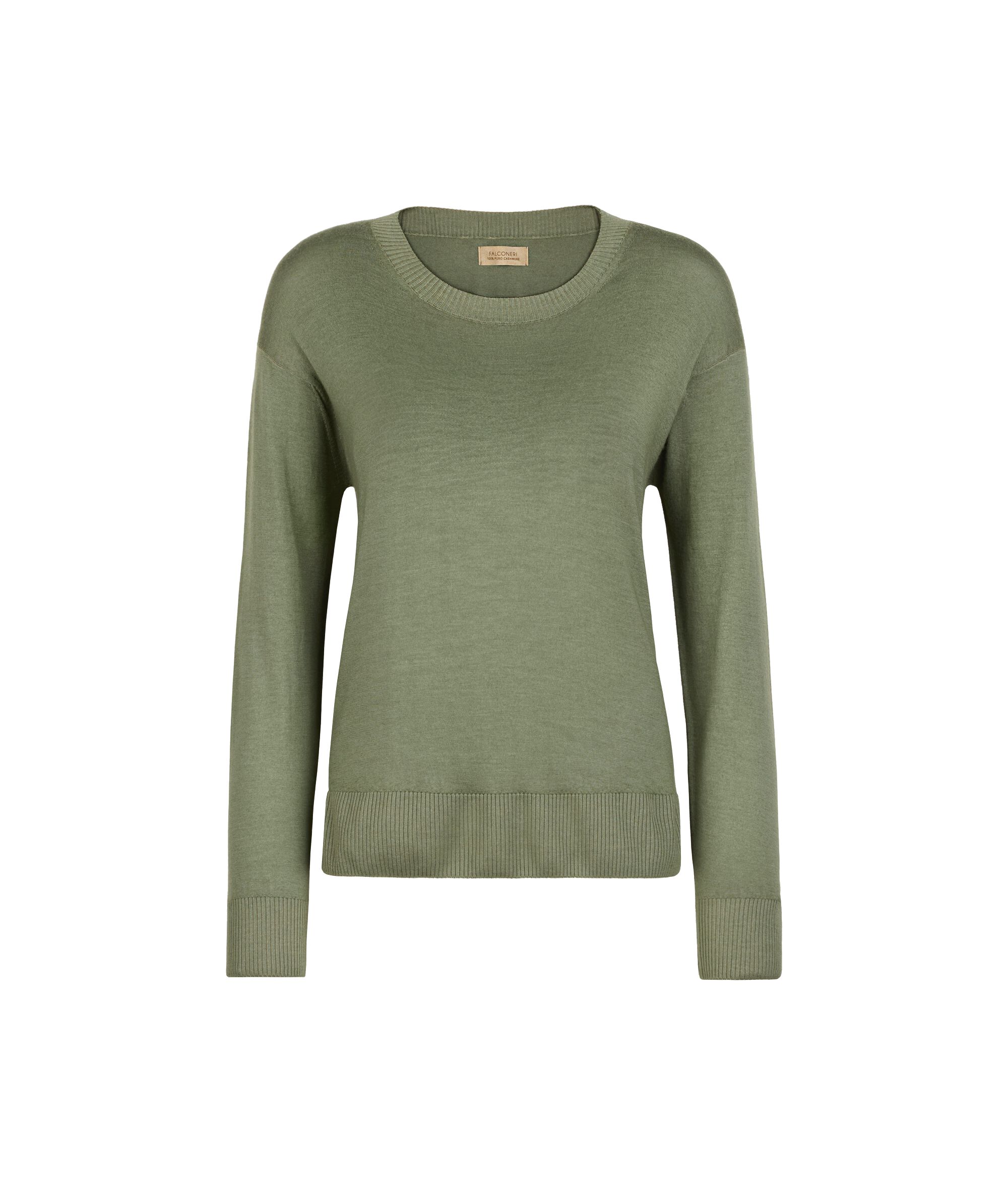 Round-Neck Cashmere Jumper with Slits
