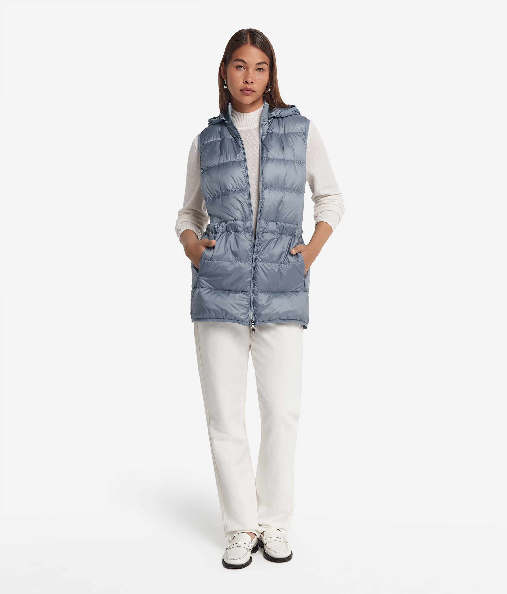 Αμάνικο Πουπουλένιο Μπουφάν από Cashmere με Κορδόνι