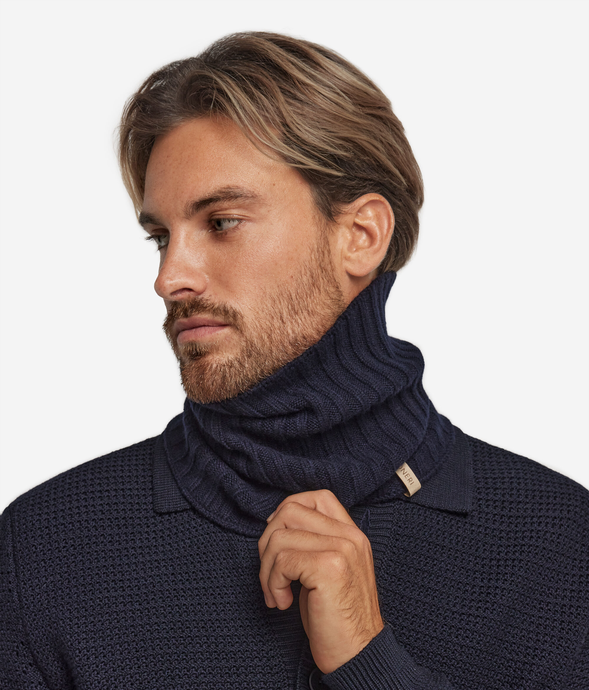 Žebrovaný nákrčník z kašmíru ultrasoft